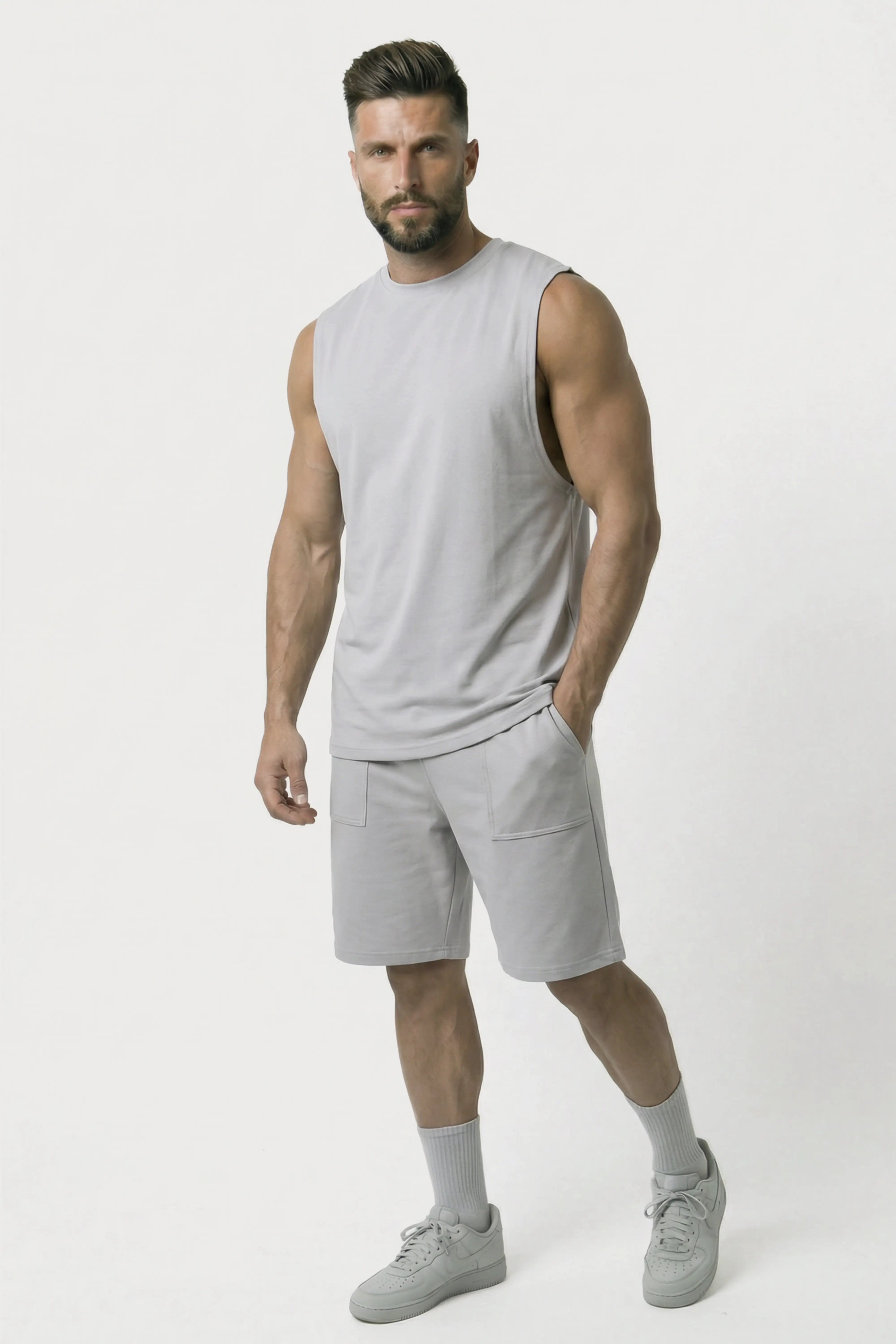 Men’s Grey loosefit bamboo cotton co-ord set