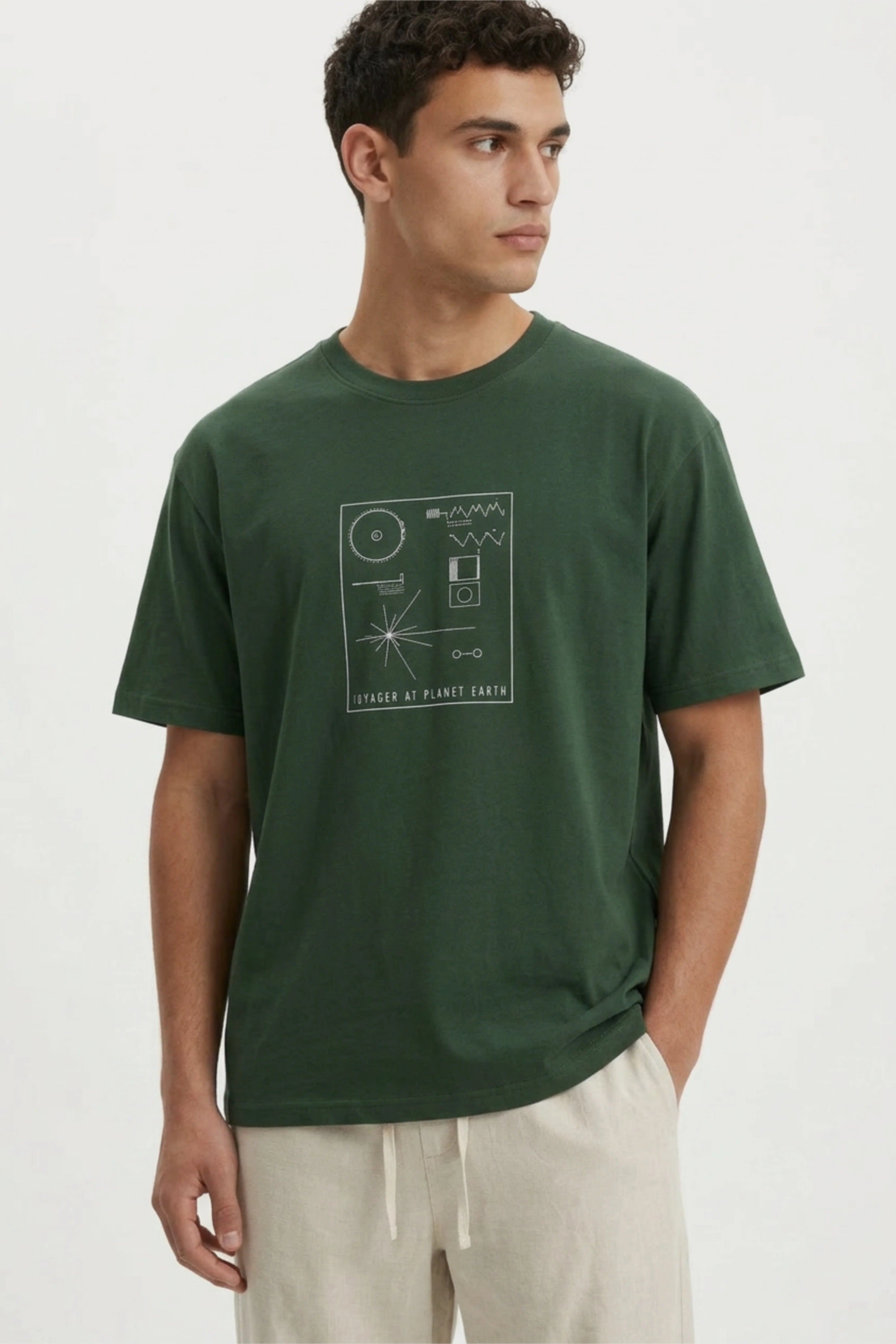 Men's Green Sounds of Earth Oversized T-Shirt