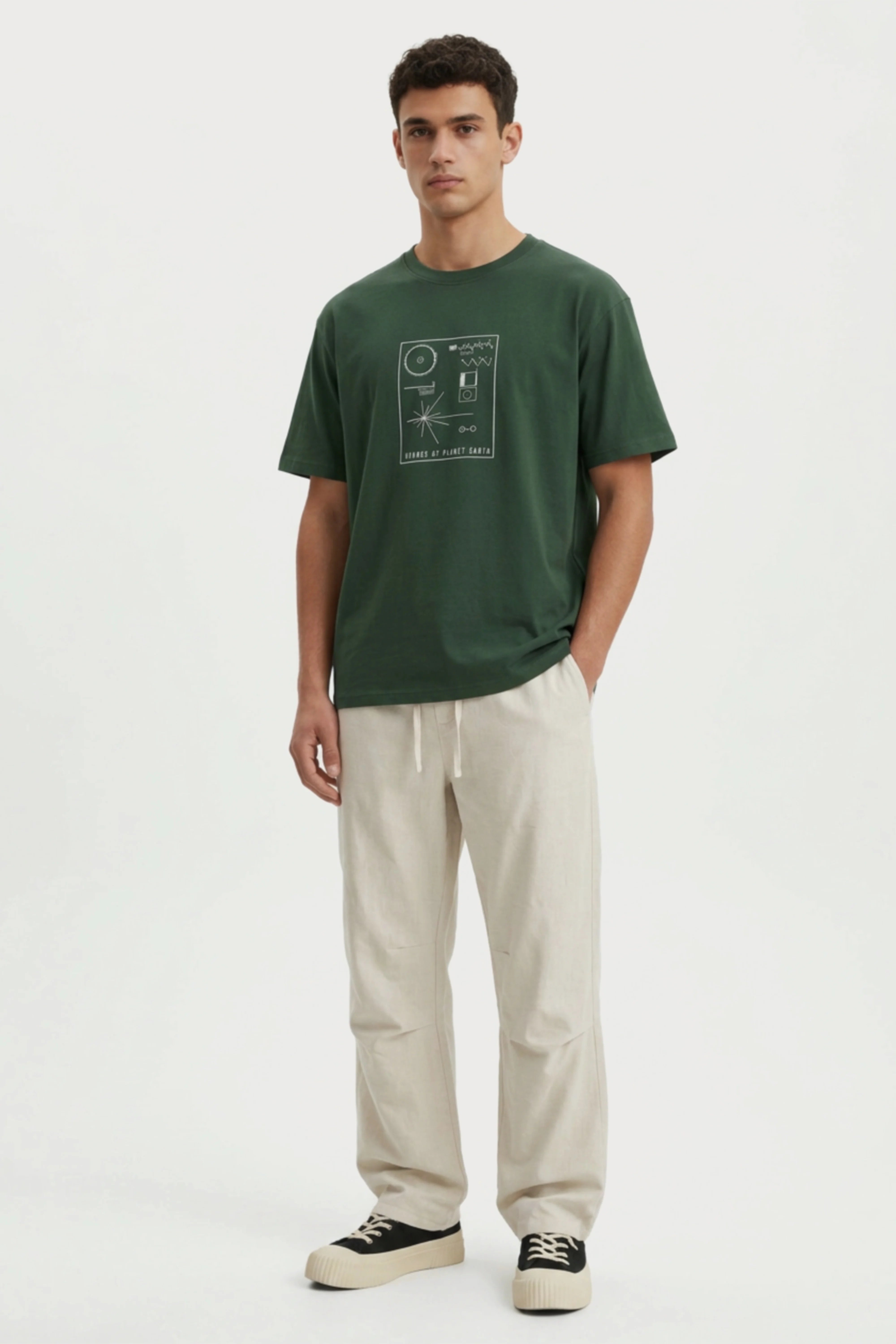 Men's Green Sounds of Earth Oversized T-Shirt