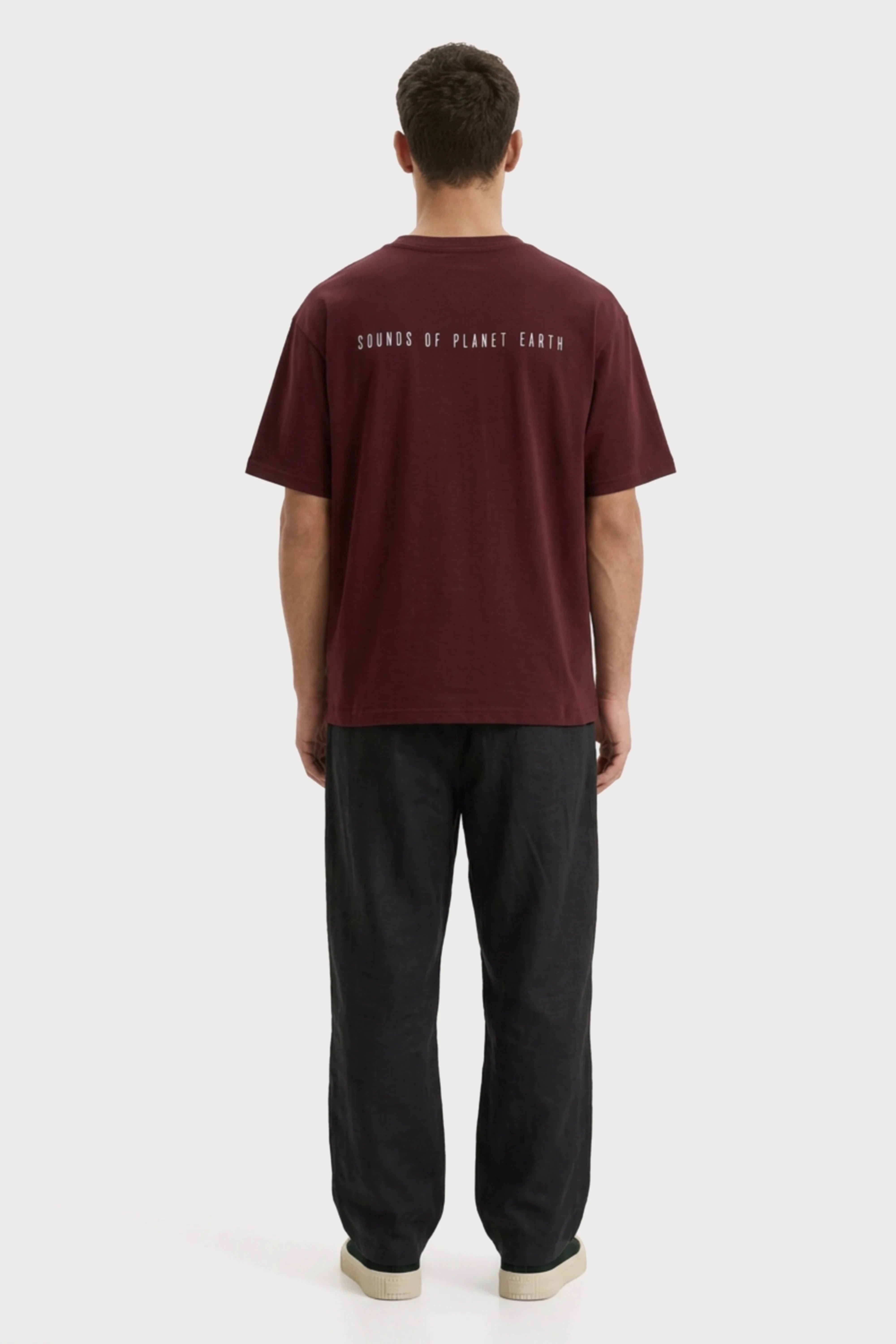 Men's Wine Sounds of Planet Earth Oversized T-Shirt