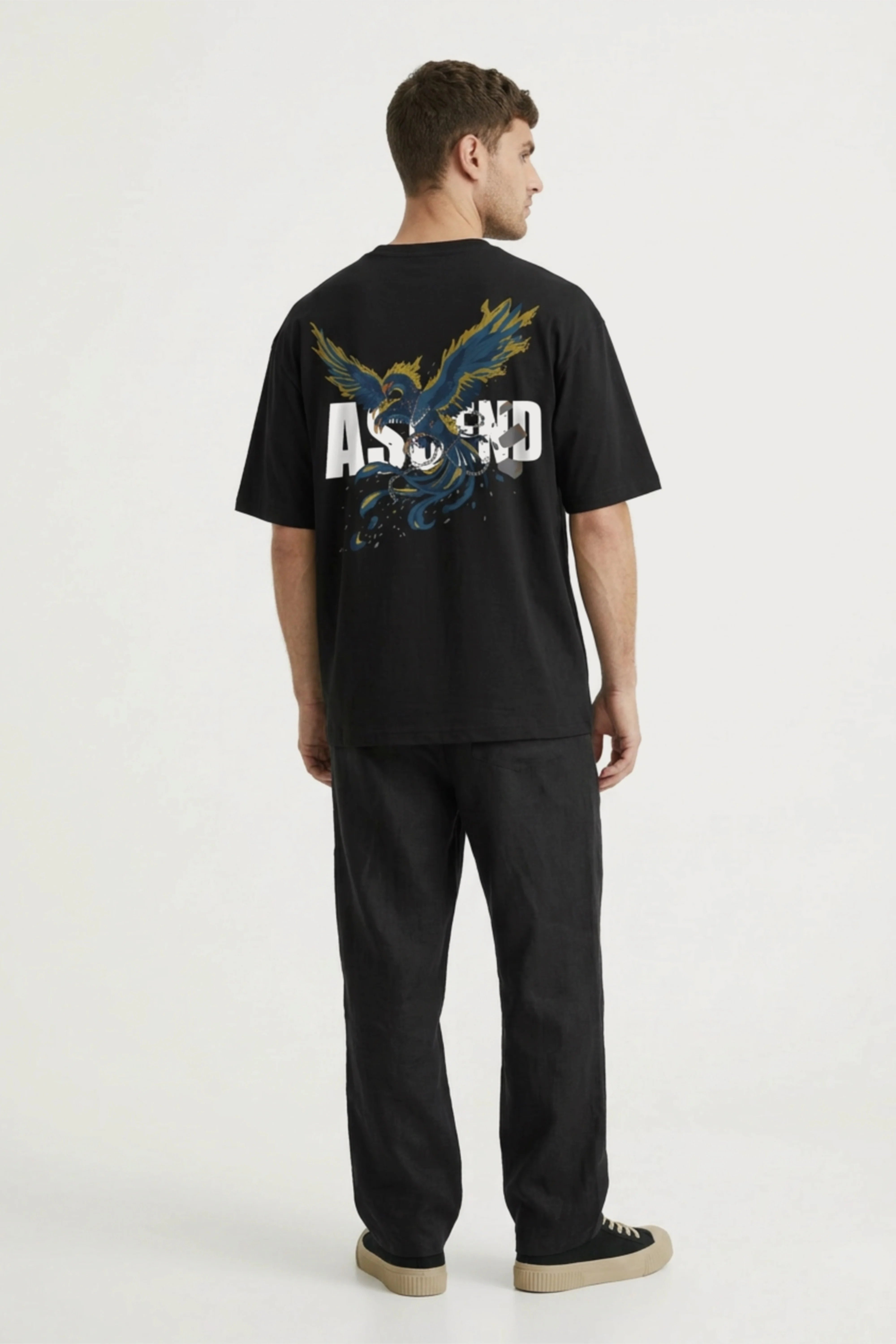 Men's Black Ascend Oversized Fit T-Shirt