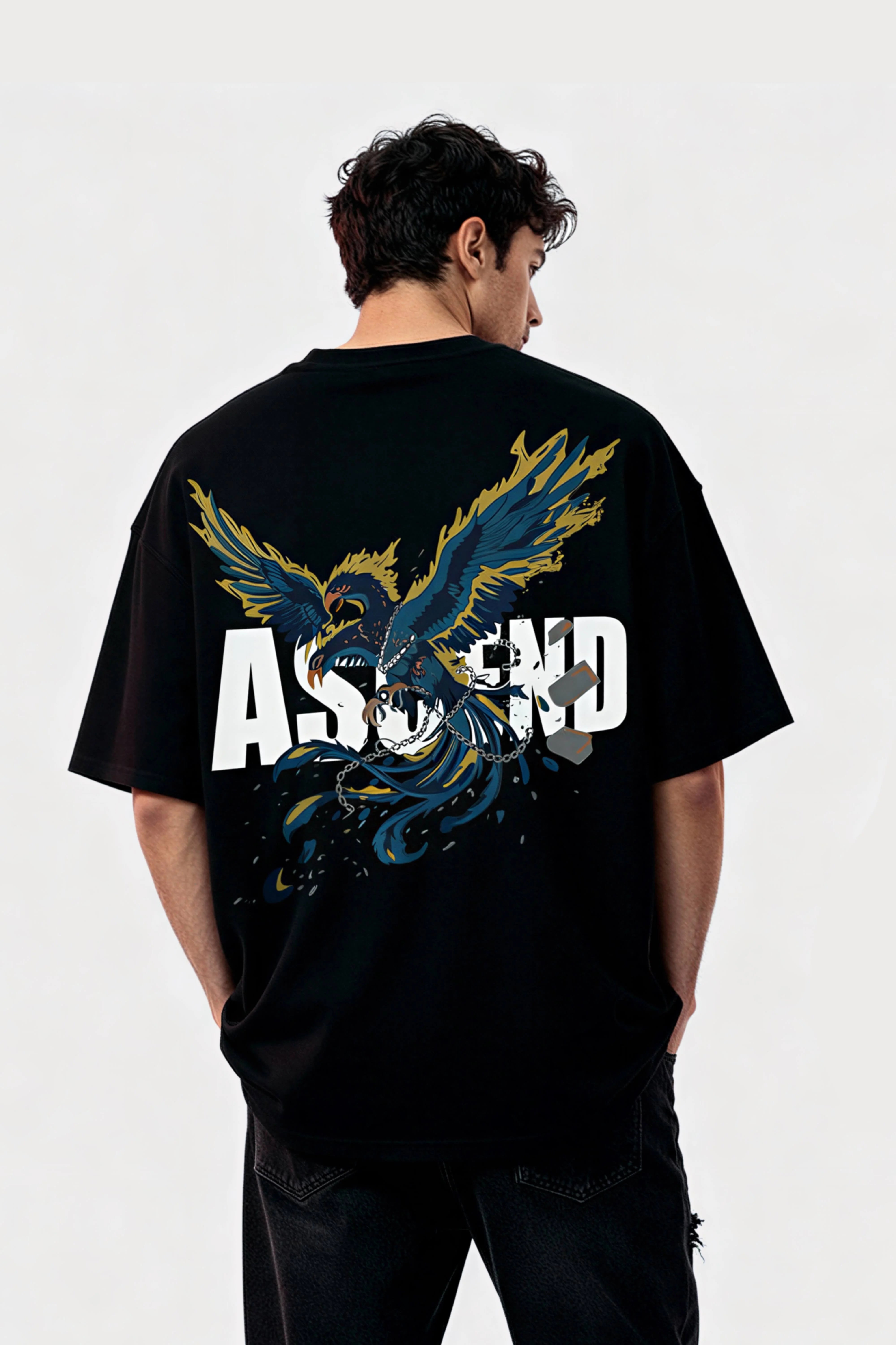 Men oversized black shirt ascend lifestyle