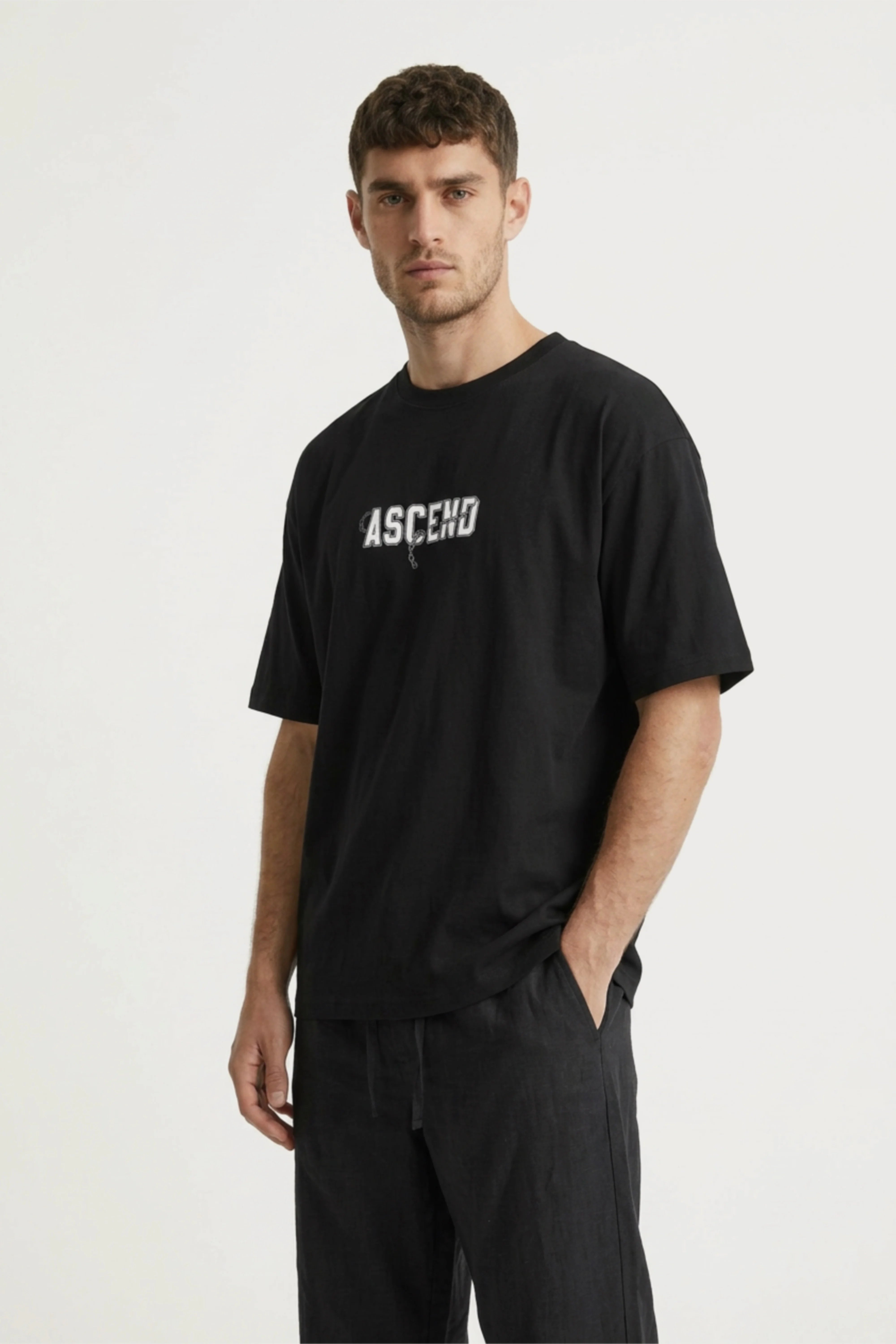 Men's Black Ascend Oversized Fit T-Shirt