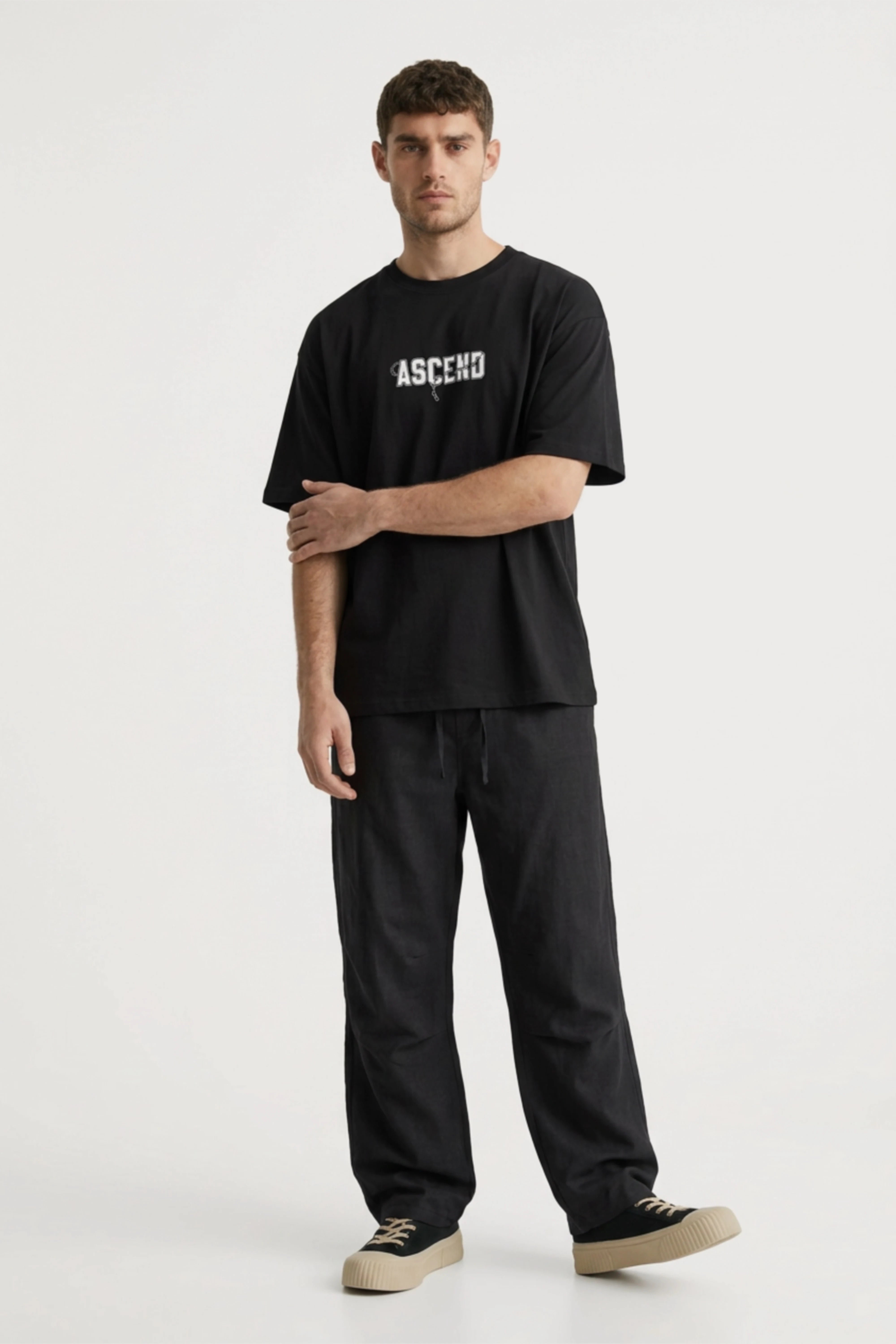 Men's Black Ascend Oversized Fit T-Shirt