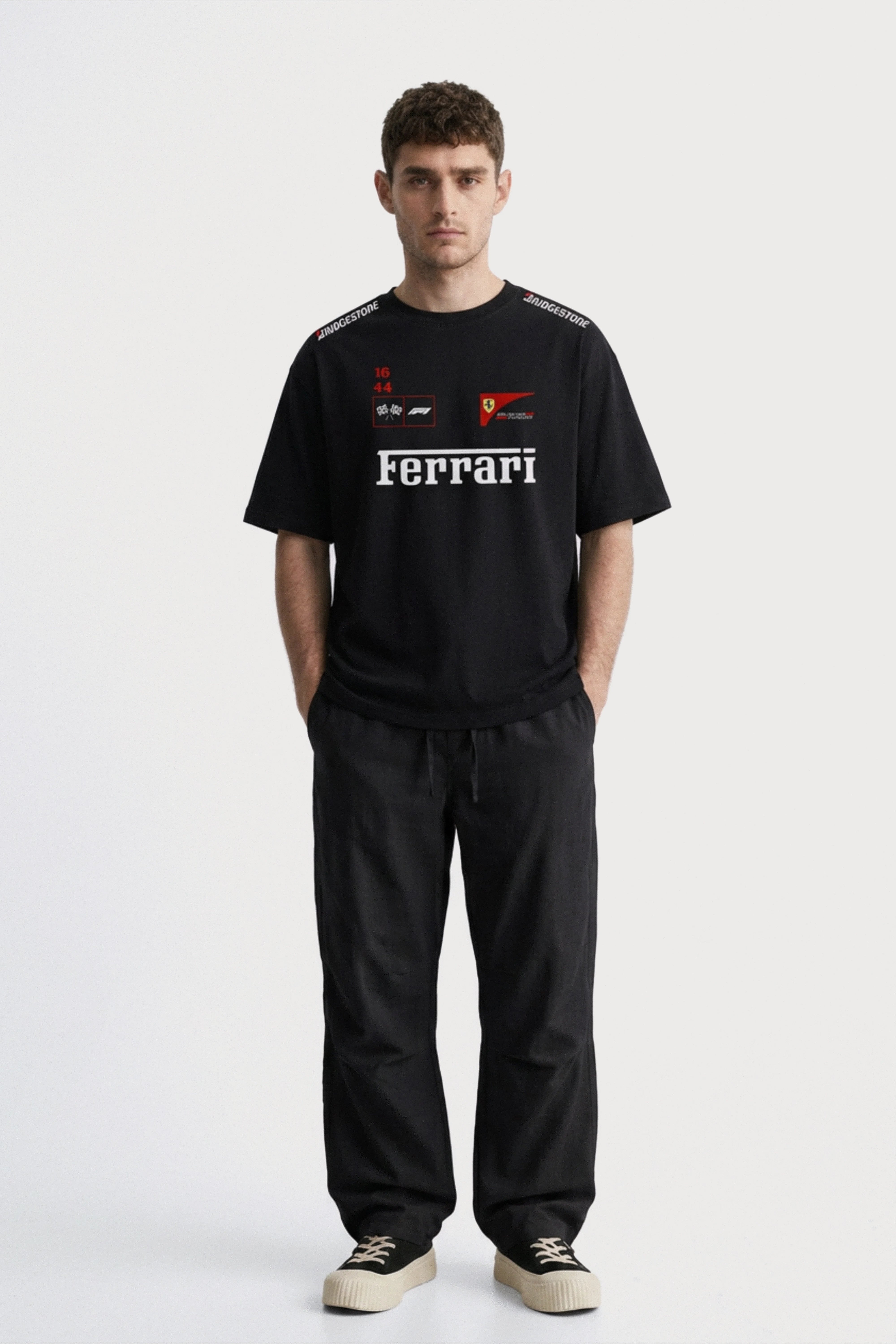 Men's Black Ferrari Oversized T-Shirt