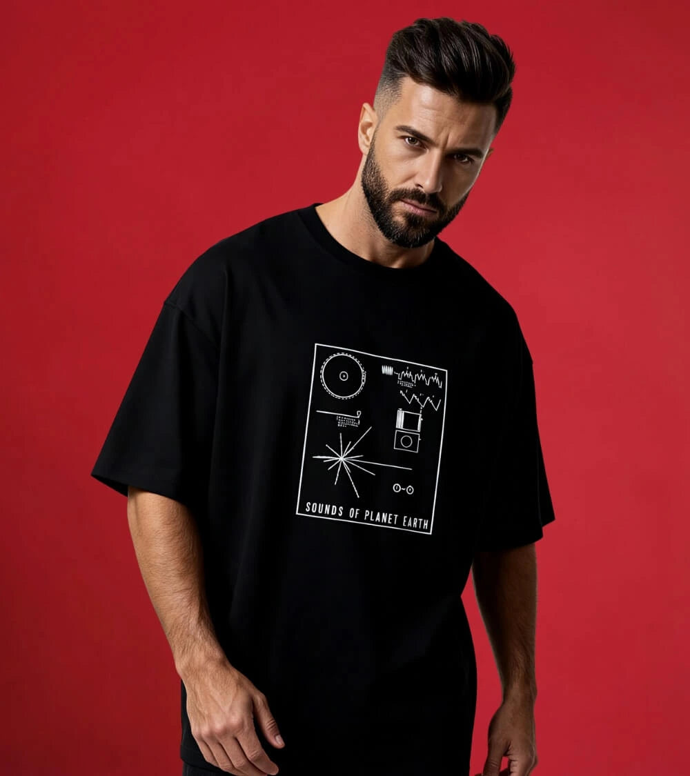 men oversized black colour t-shirt SOPE