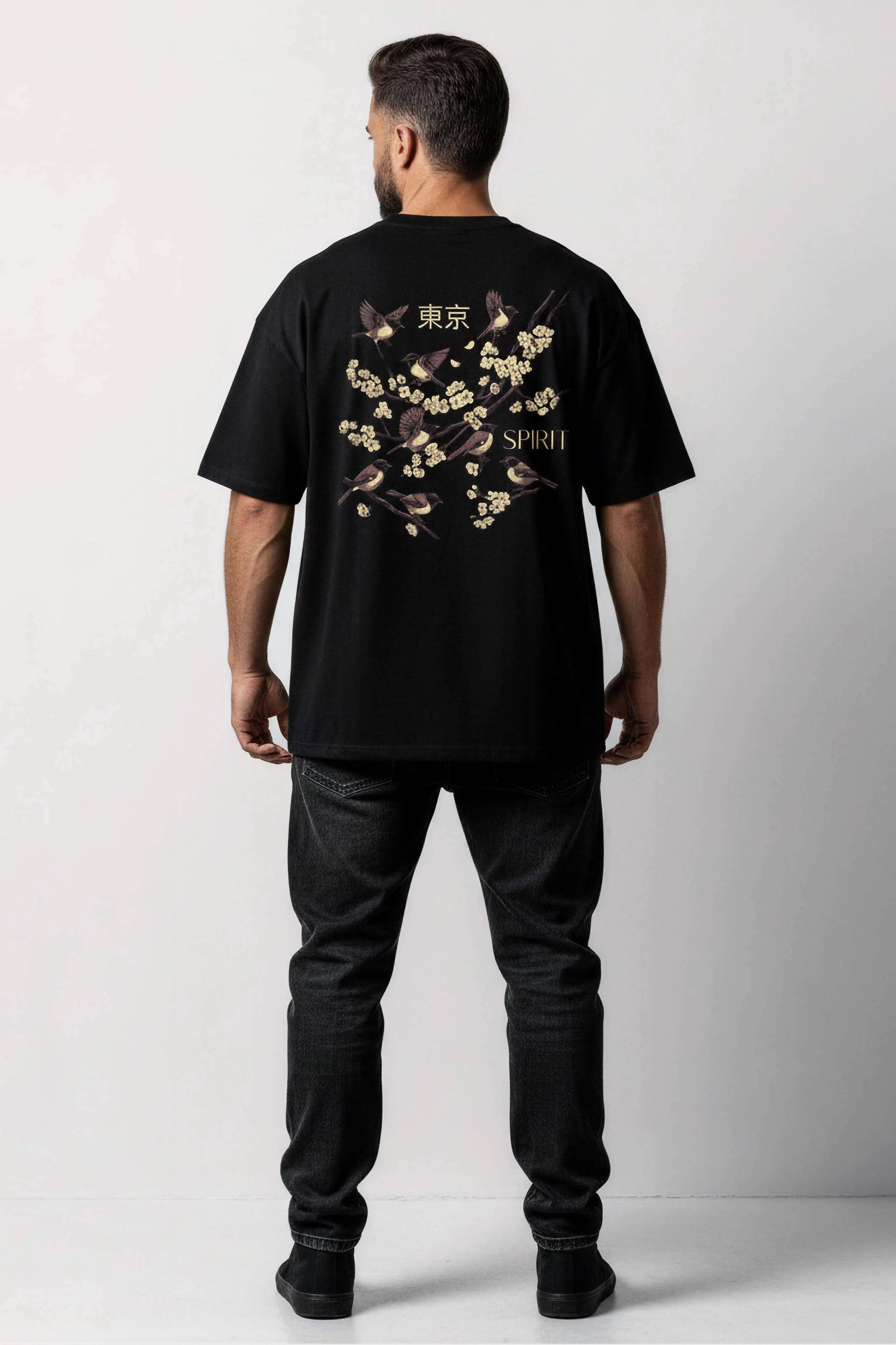 Men's Black Tokyo Spring Oversized T-Shirt