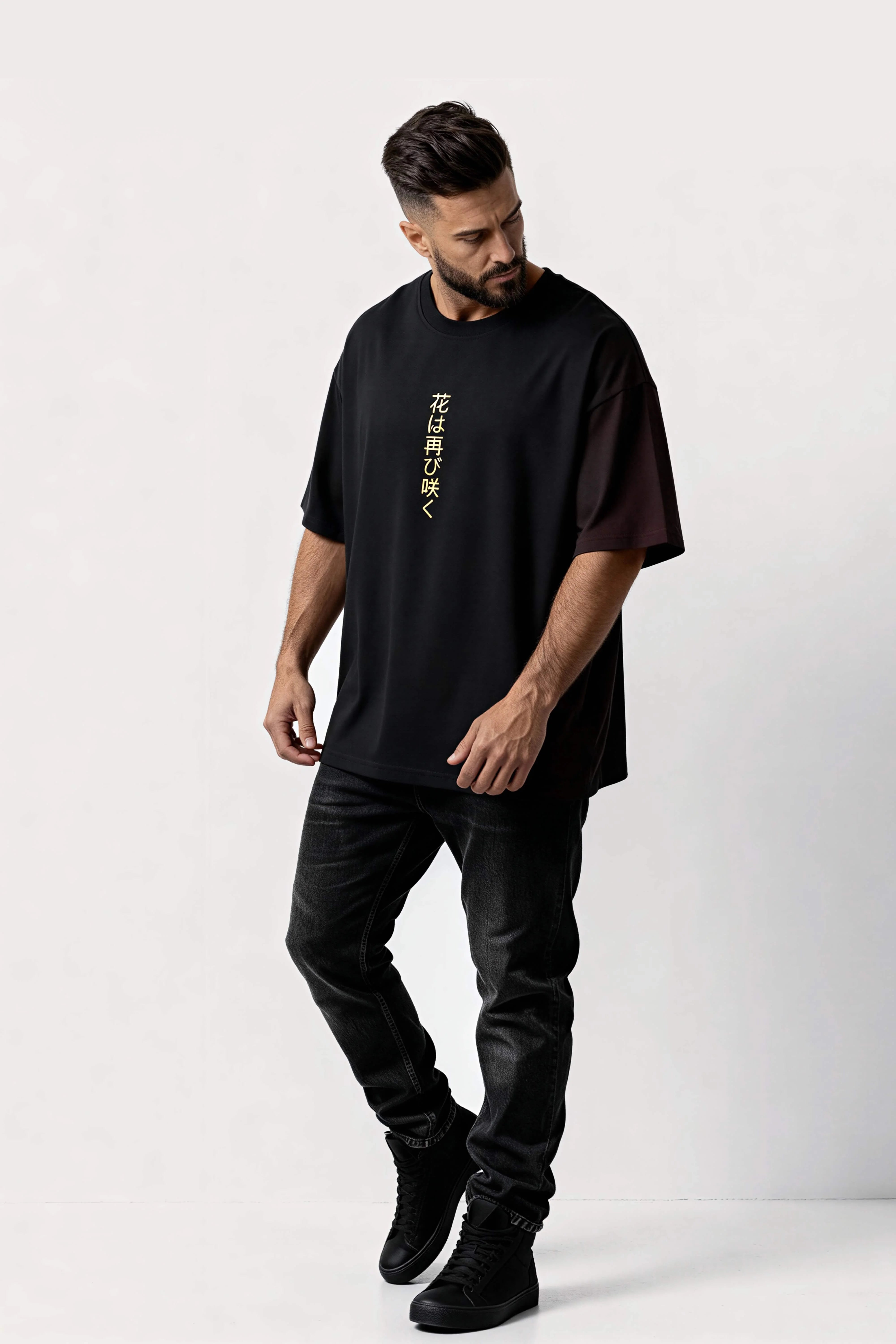 Men's Black Tokyo Spring Oversized T-Shirt