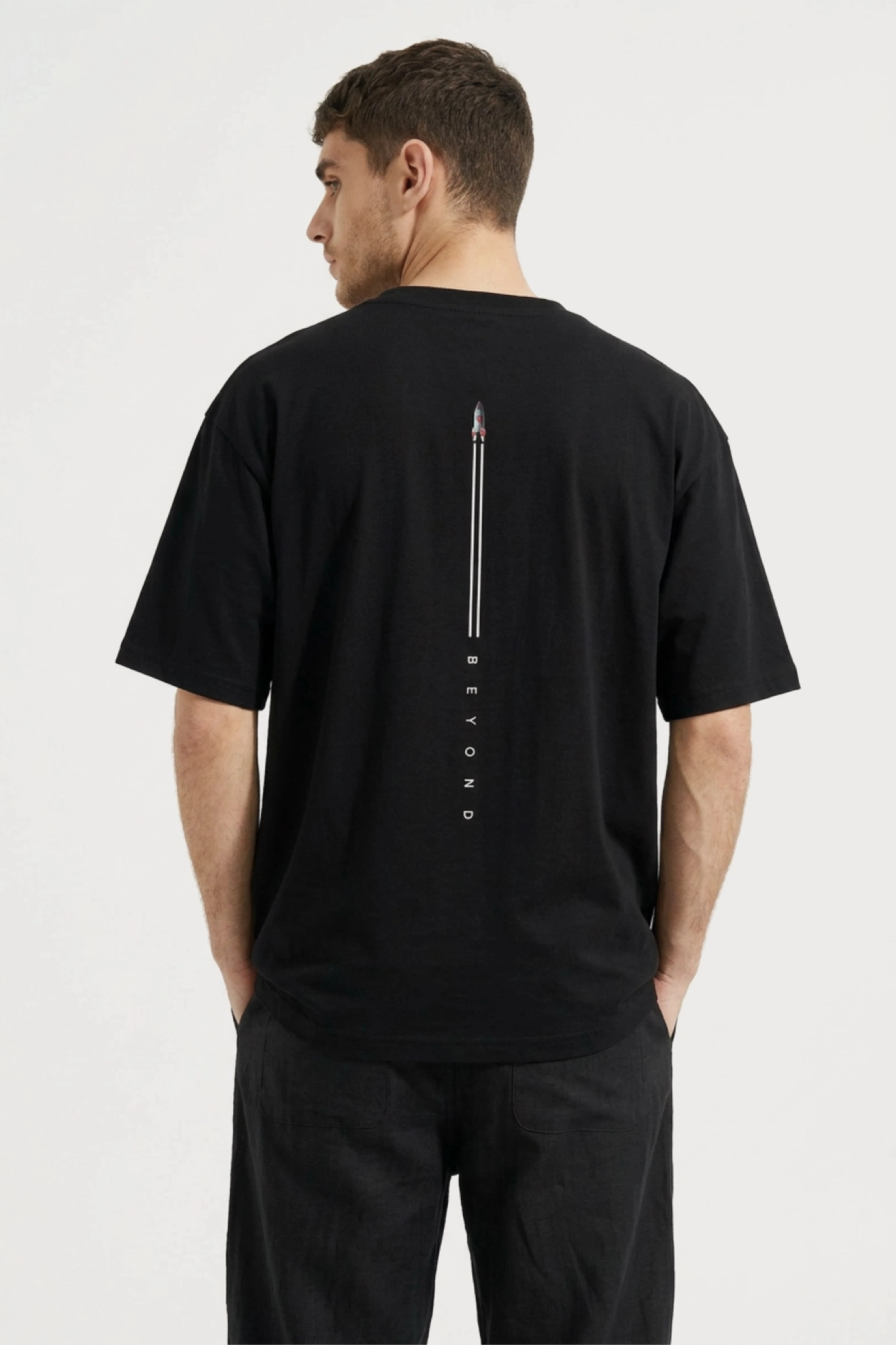 Men's Black Beyond Oversized T-Shirt