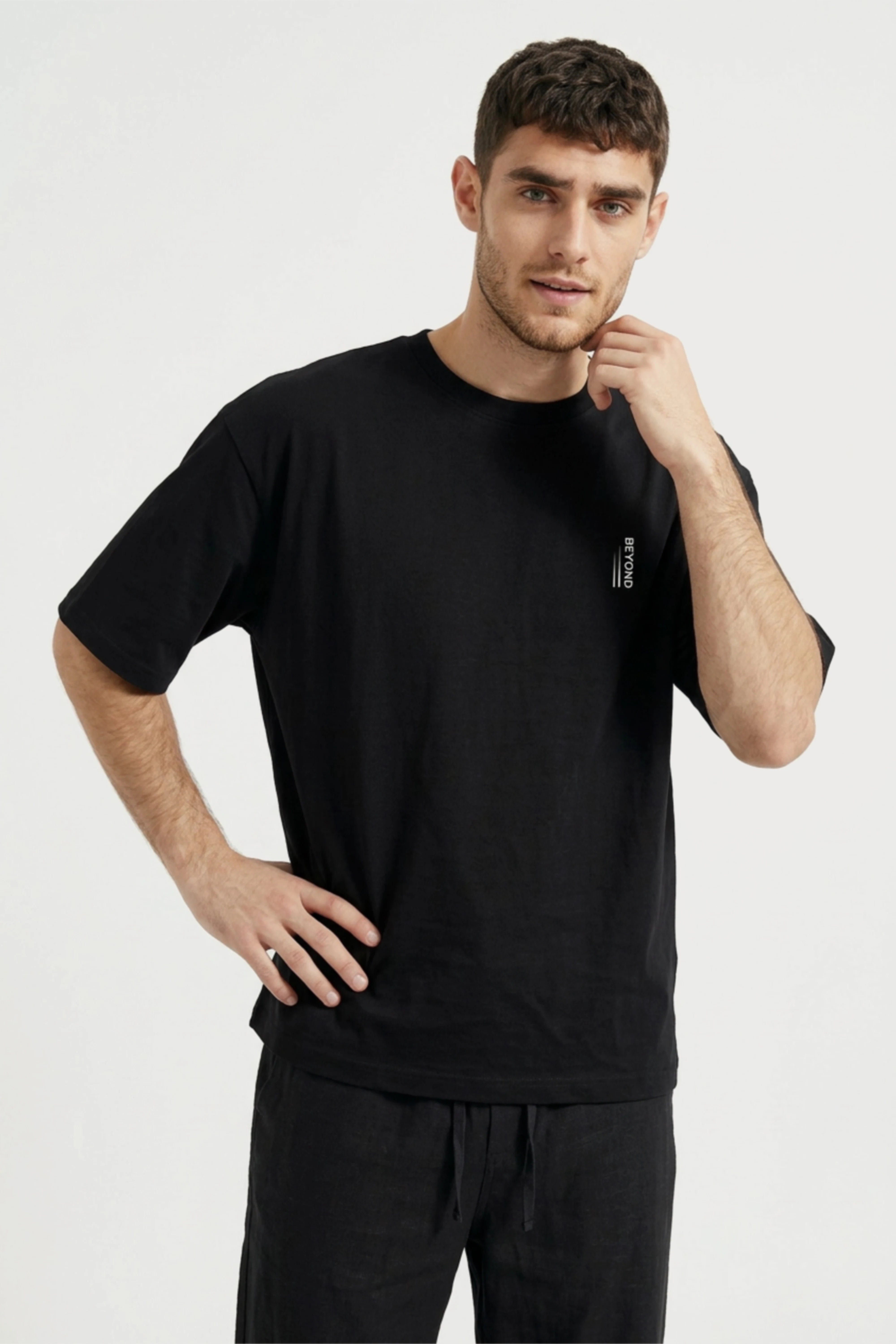 Men's Black Beyond Oversized T-Shirt