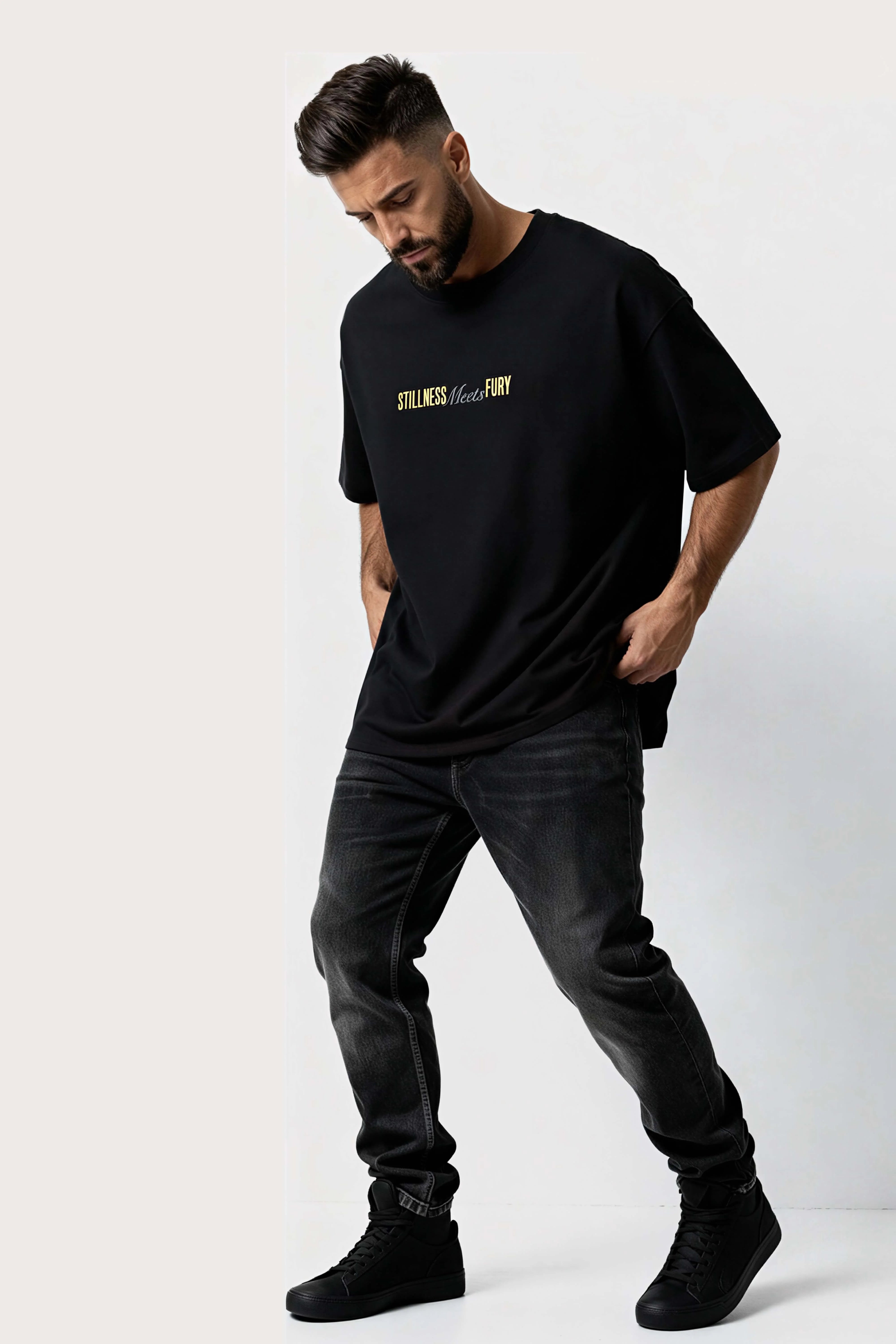Oversized Black T-Shirt – fury