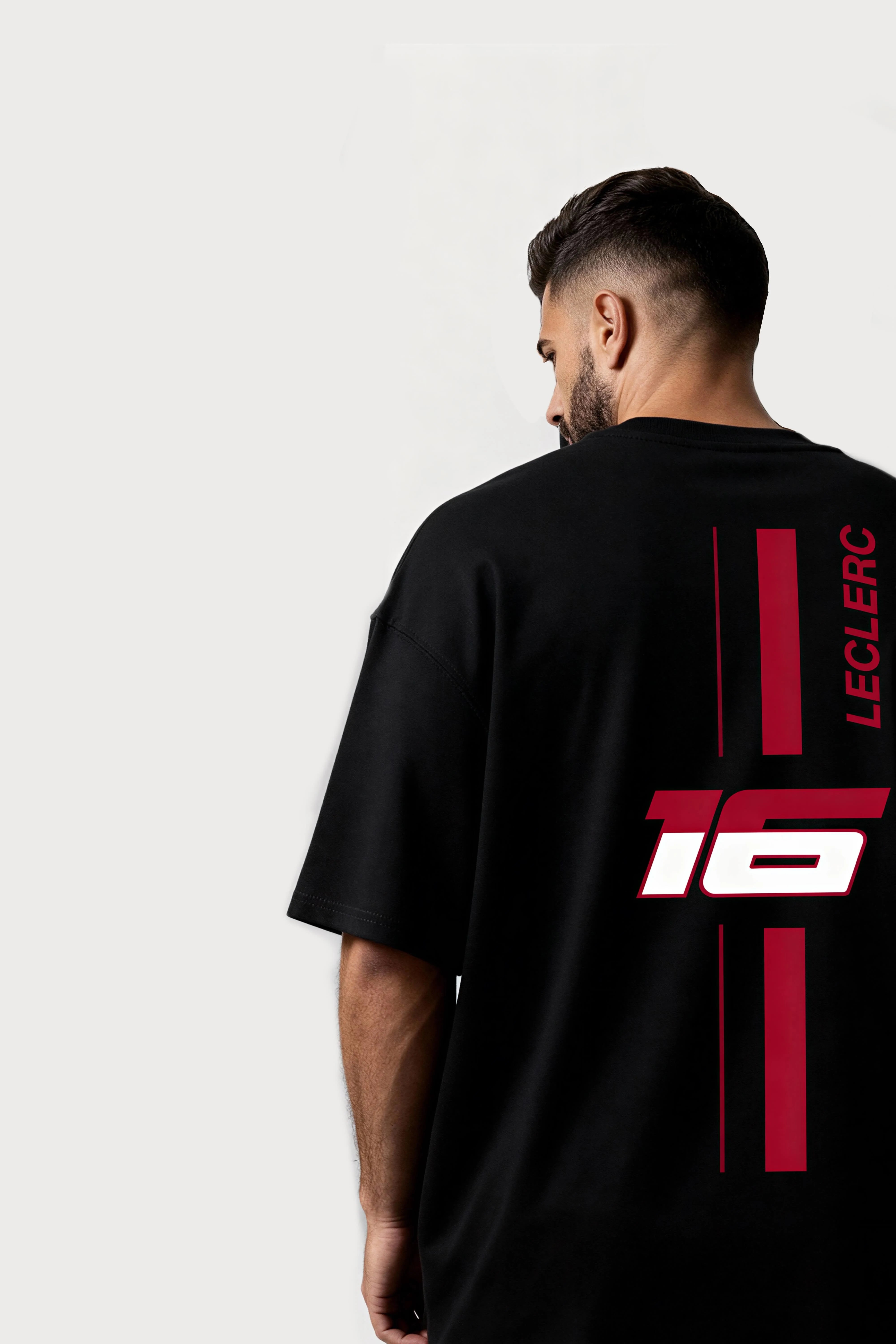 Men's Black Formula 1 Oversized T-Shirt