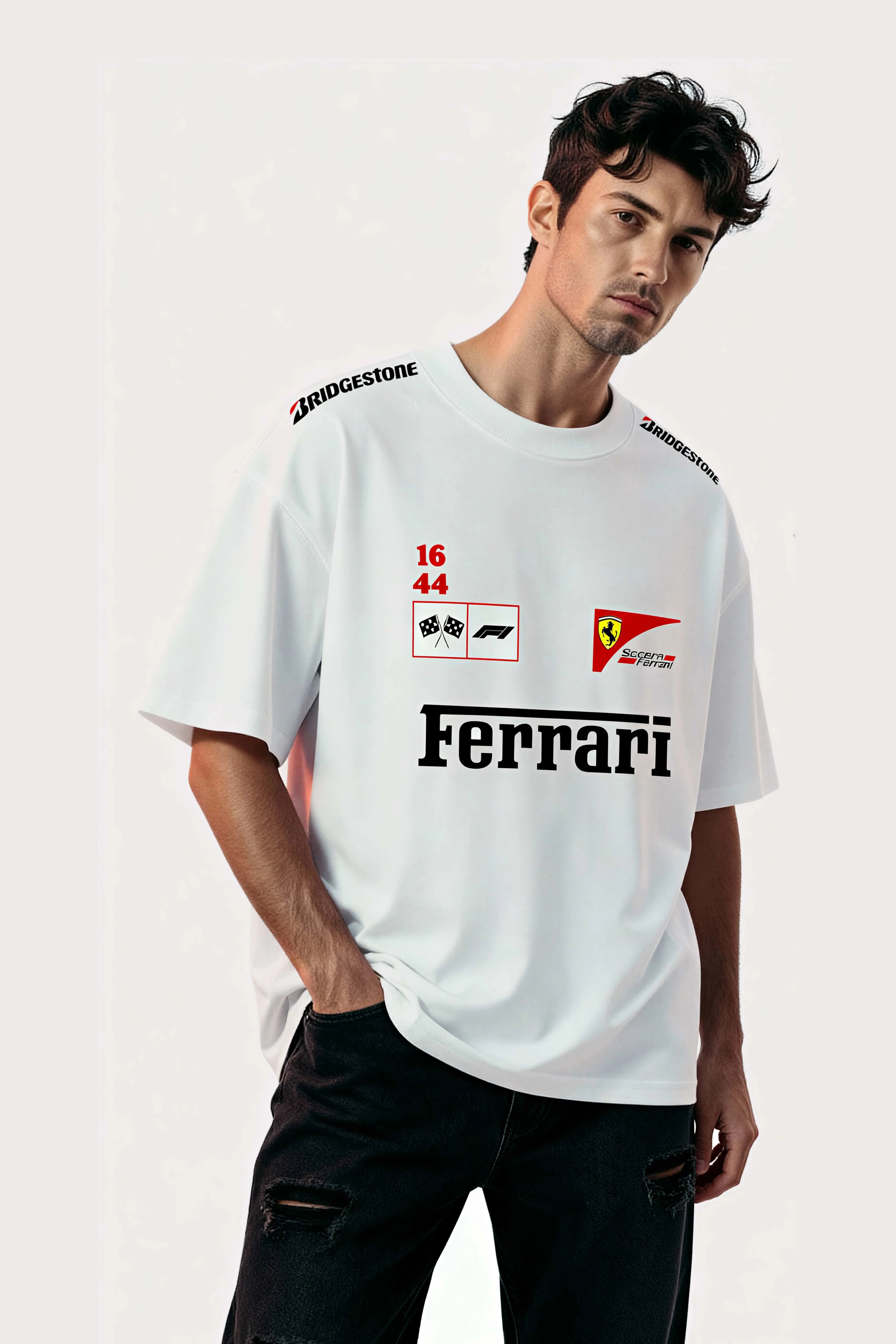 Oversized White T-Shirt – Ferrari
