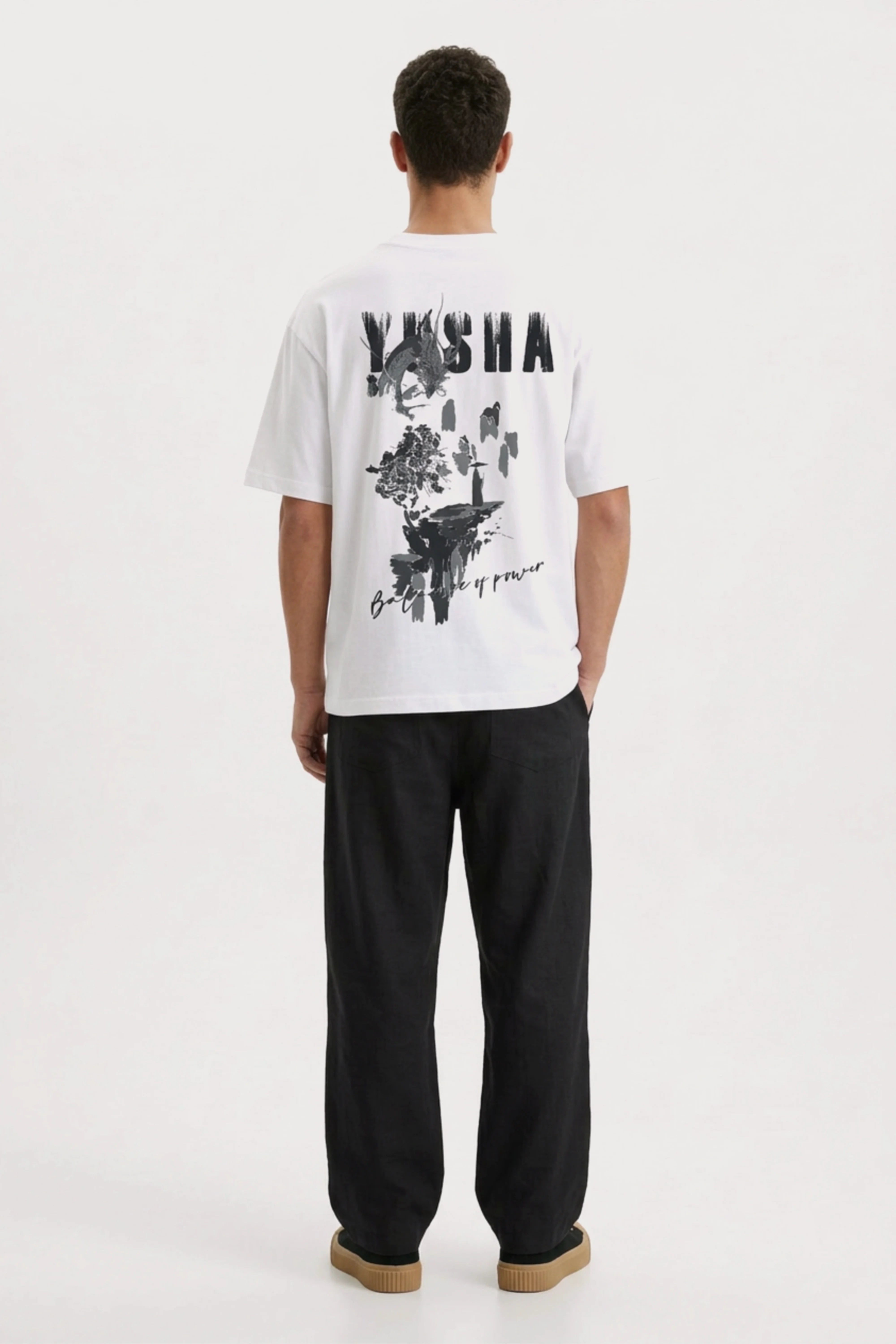Men's White Yusha Oversized T-Shirt