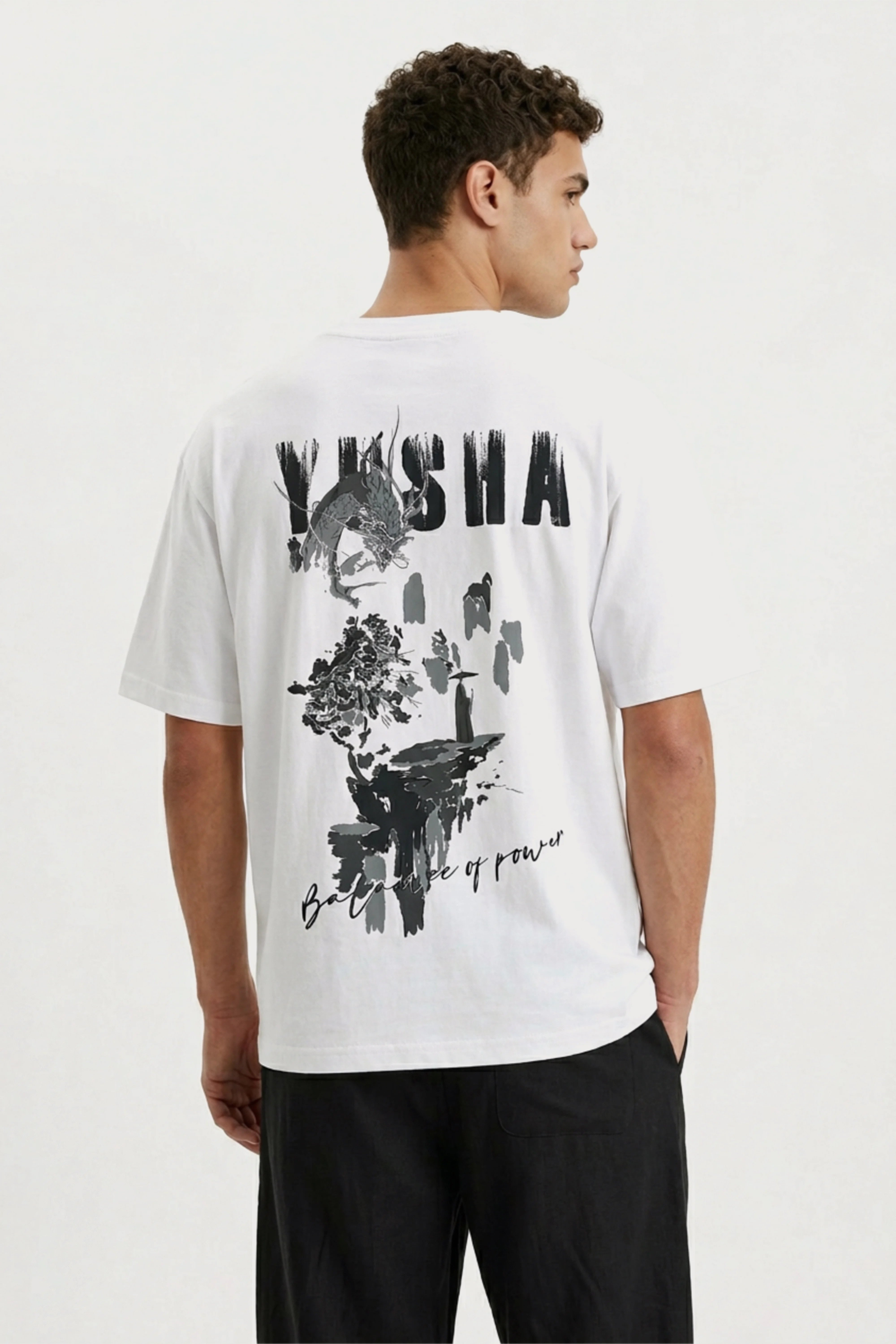 Men's White Yusha Oversized T-Shirt