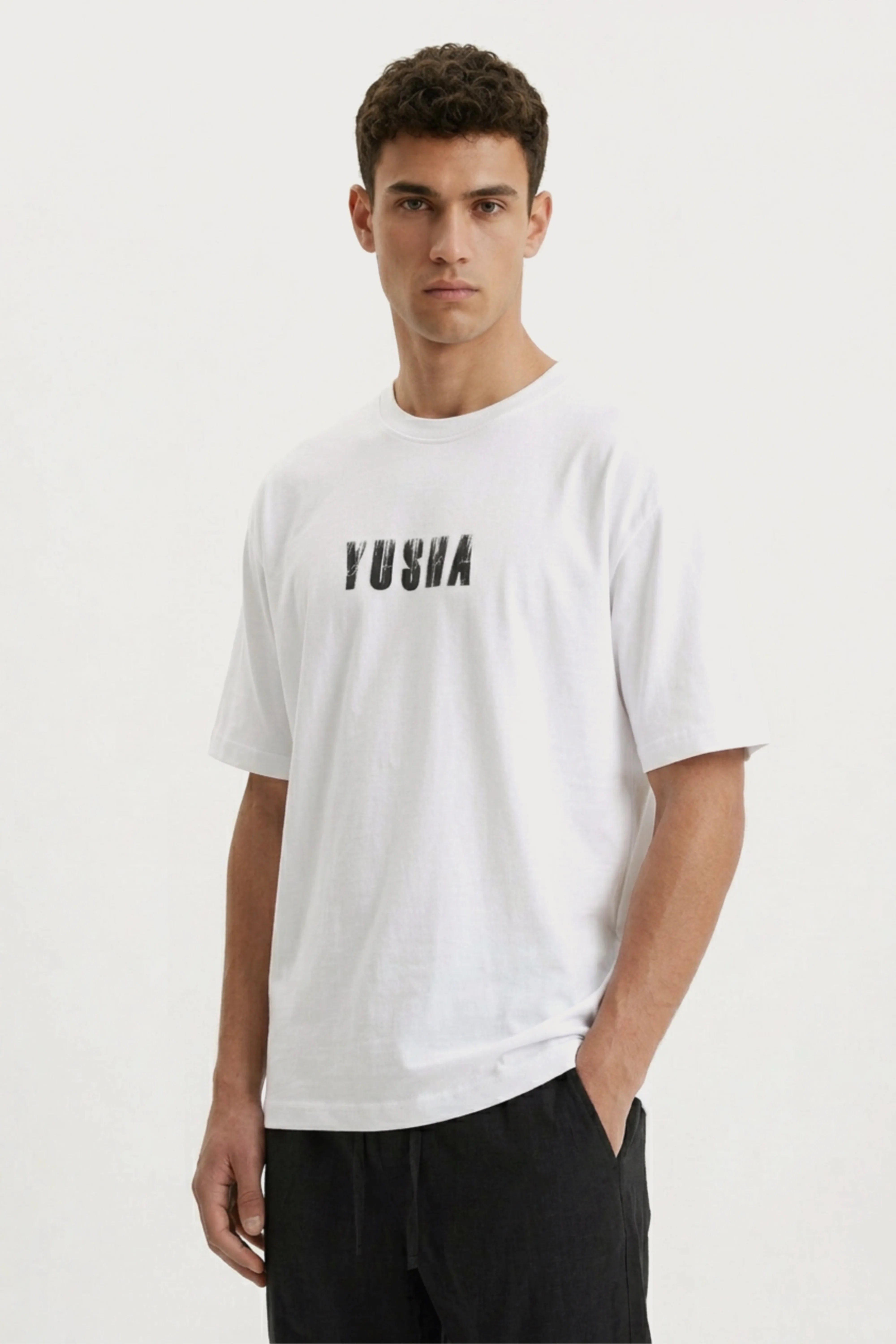 Men's White Yusha Oversized T-Shirt