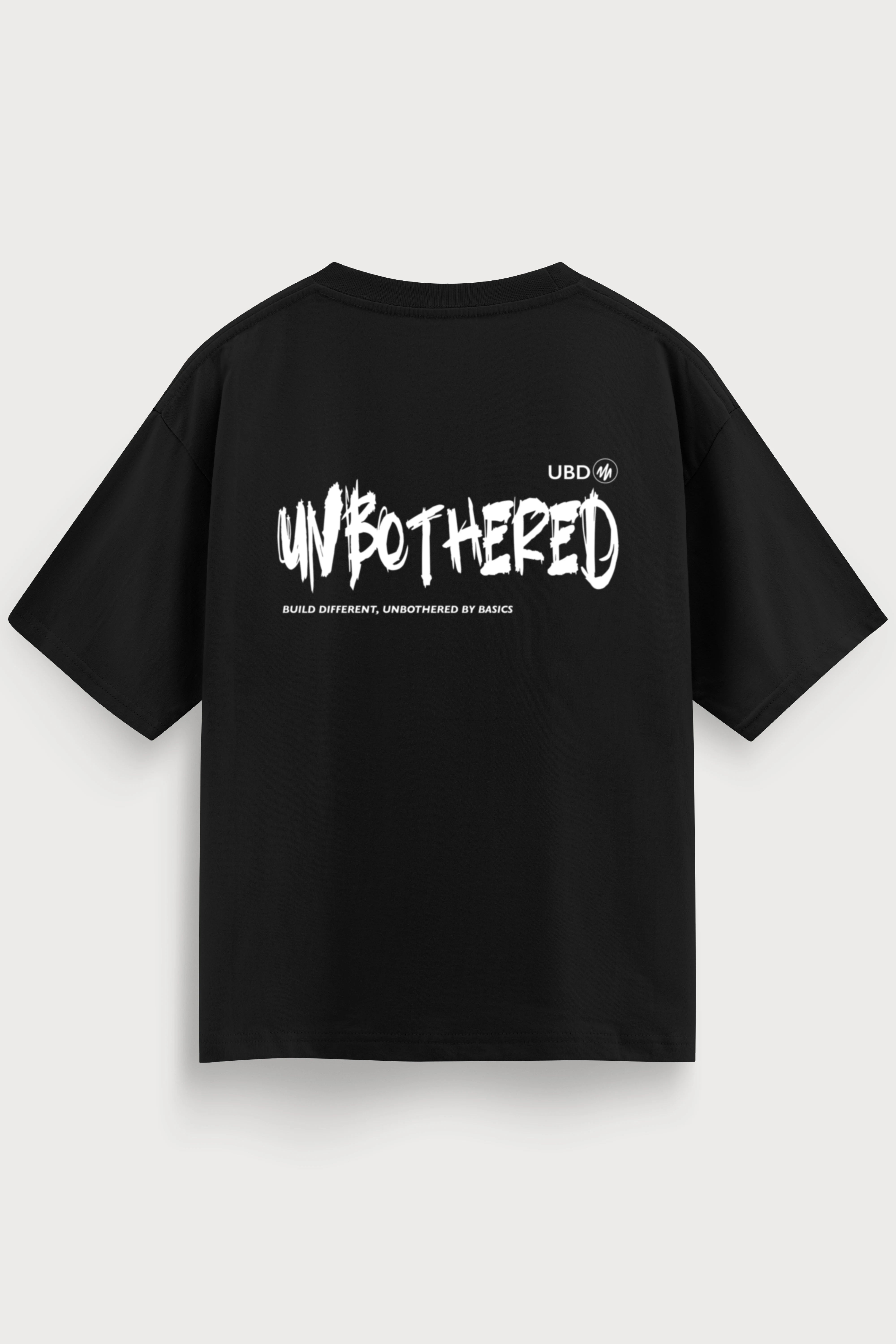 men-RelaxedFit-black-tshirt-Unbothered-back