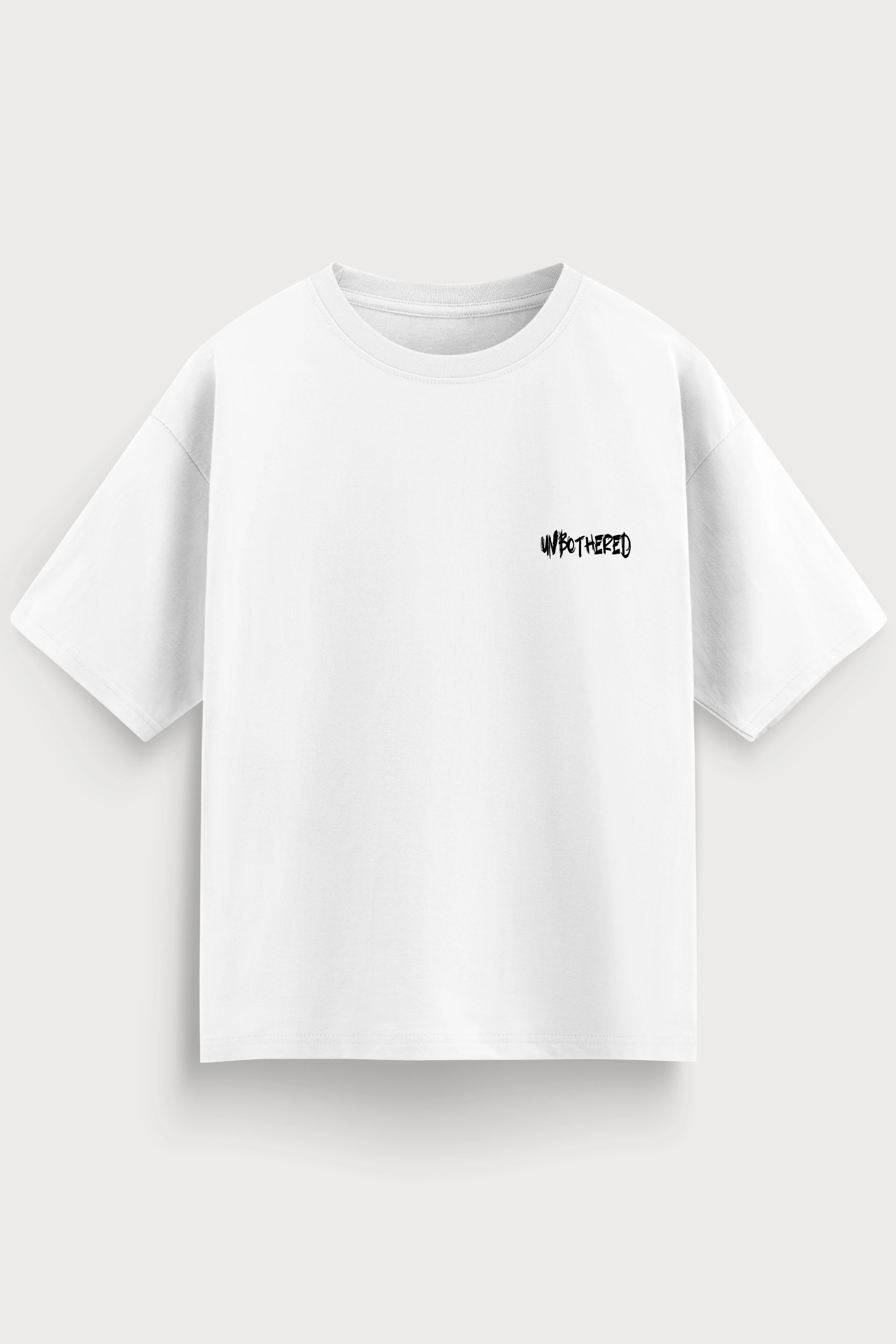 men-RelaxedFit-white-tshirt-Unbothered-front