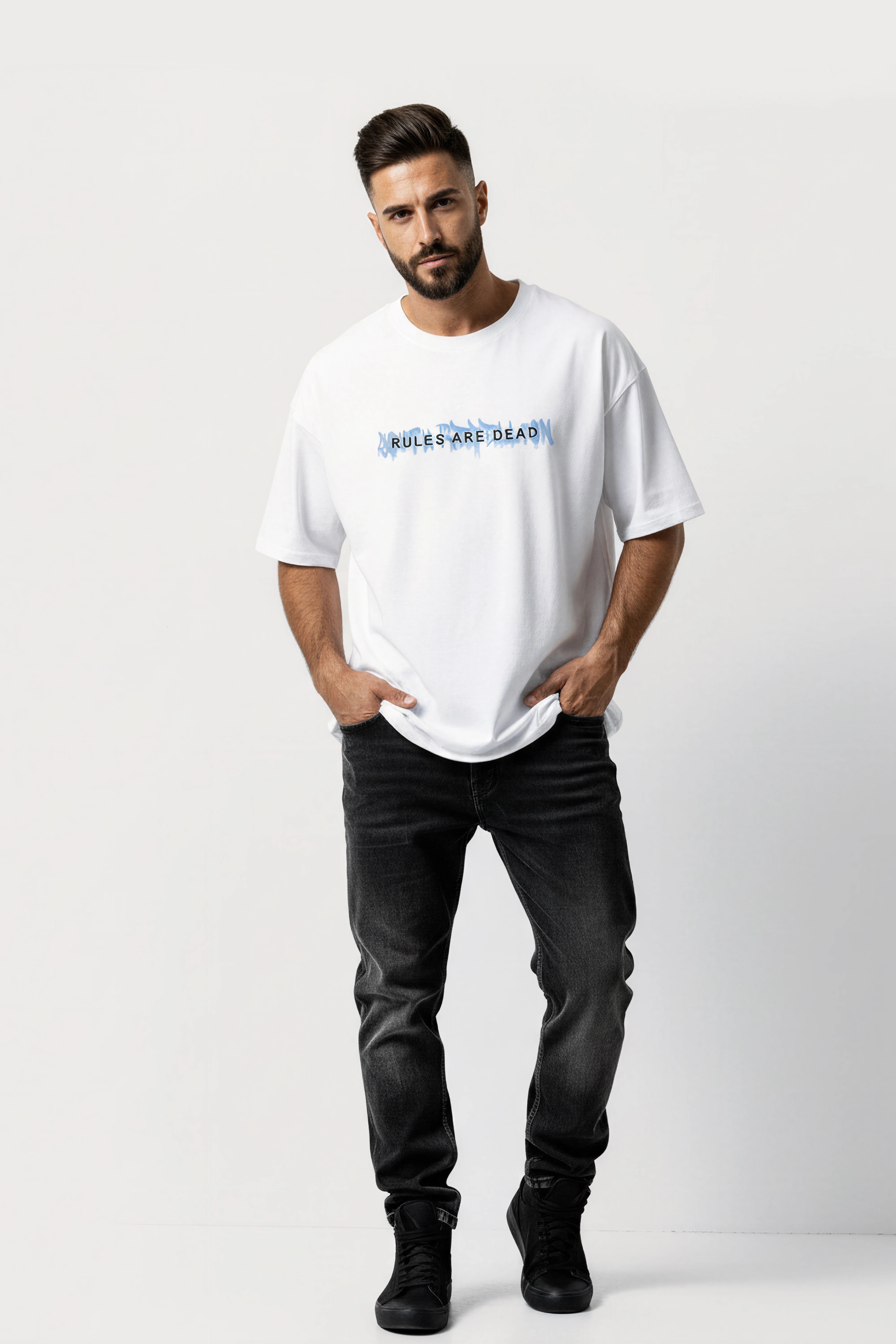 men-RelaxedFit-white-tshirt-Youth-rebellion-model