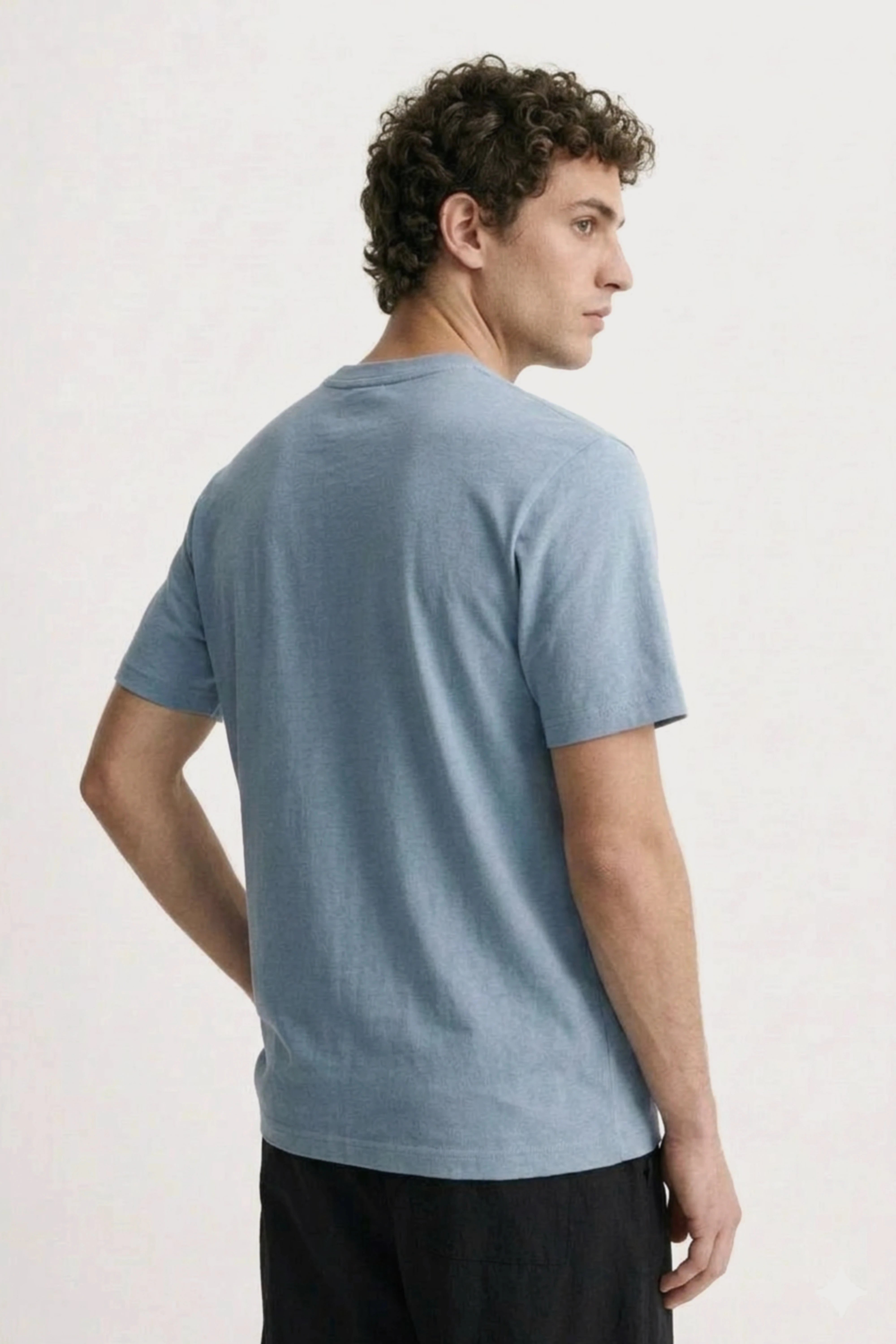 Men's dusty blue classic fit Cotton T-Shirt