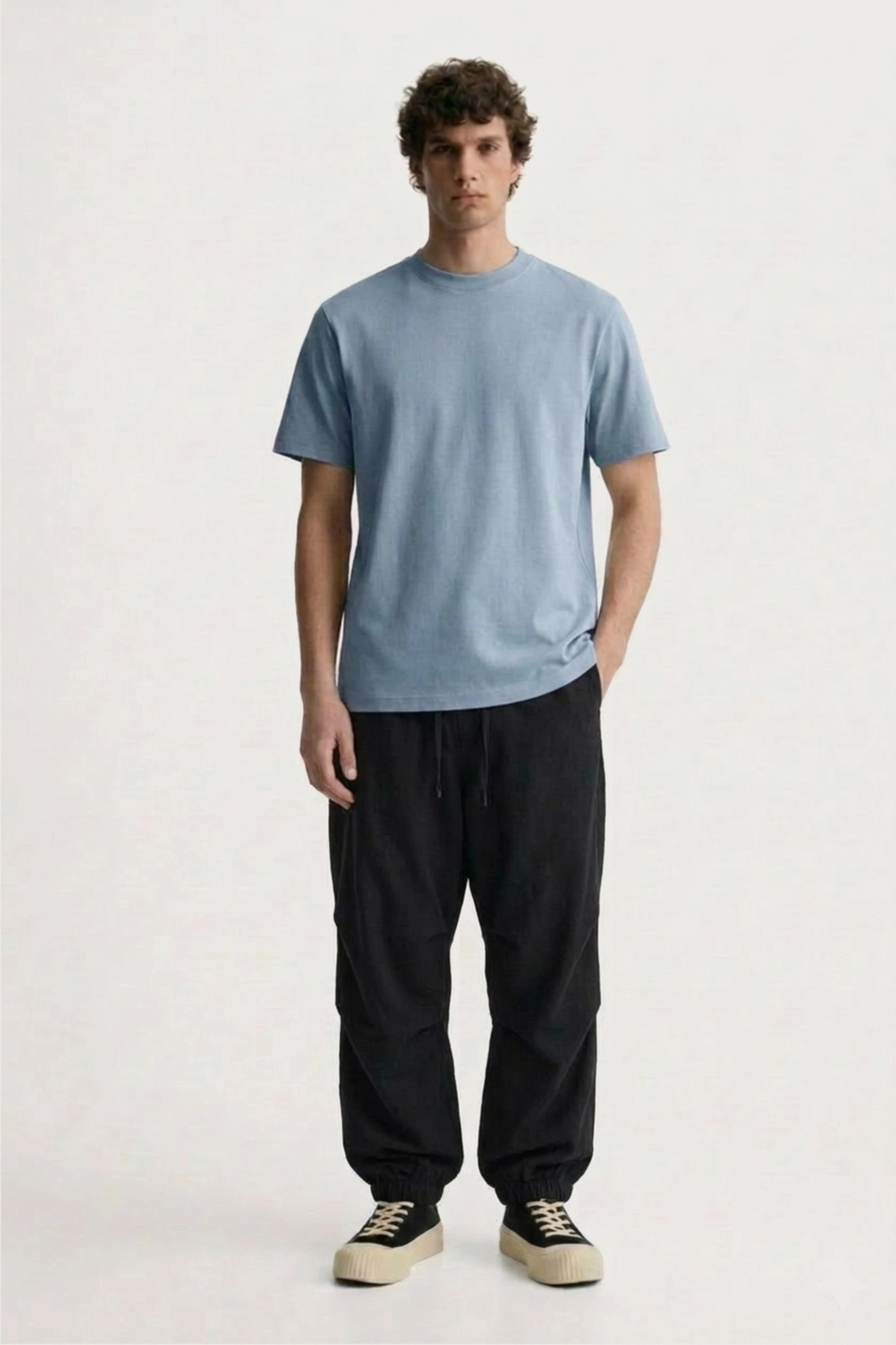 Men's dusty blue classic fit Cotton T-Shirt