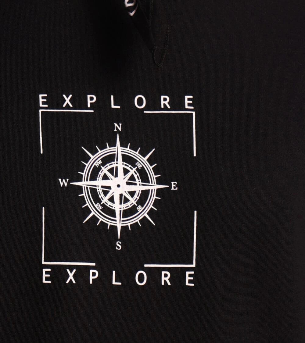 explore black men t-shirt logo