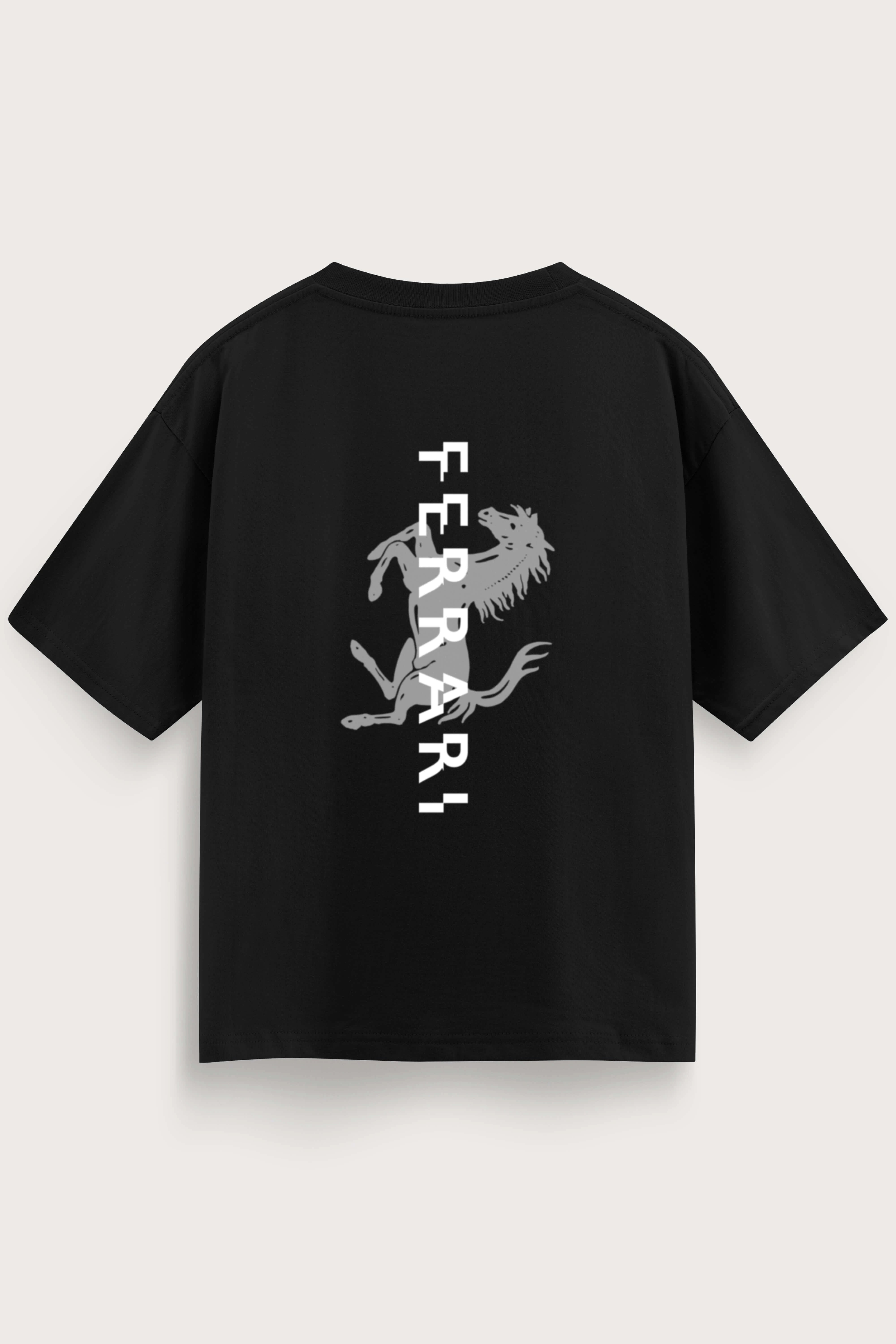 Oversized Black T-Shirt – Ferrari