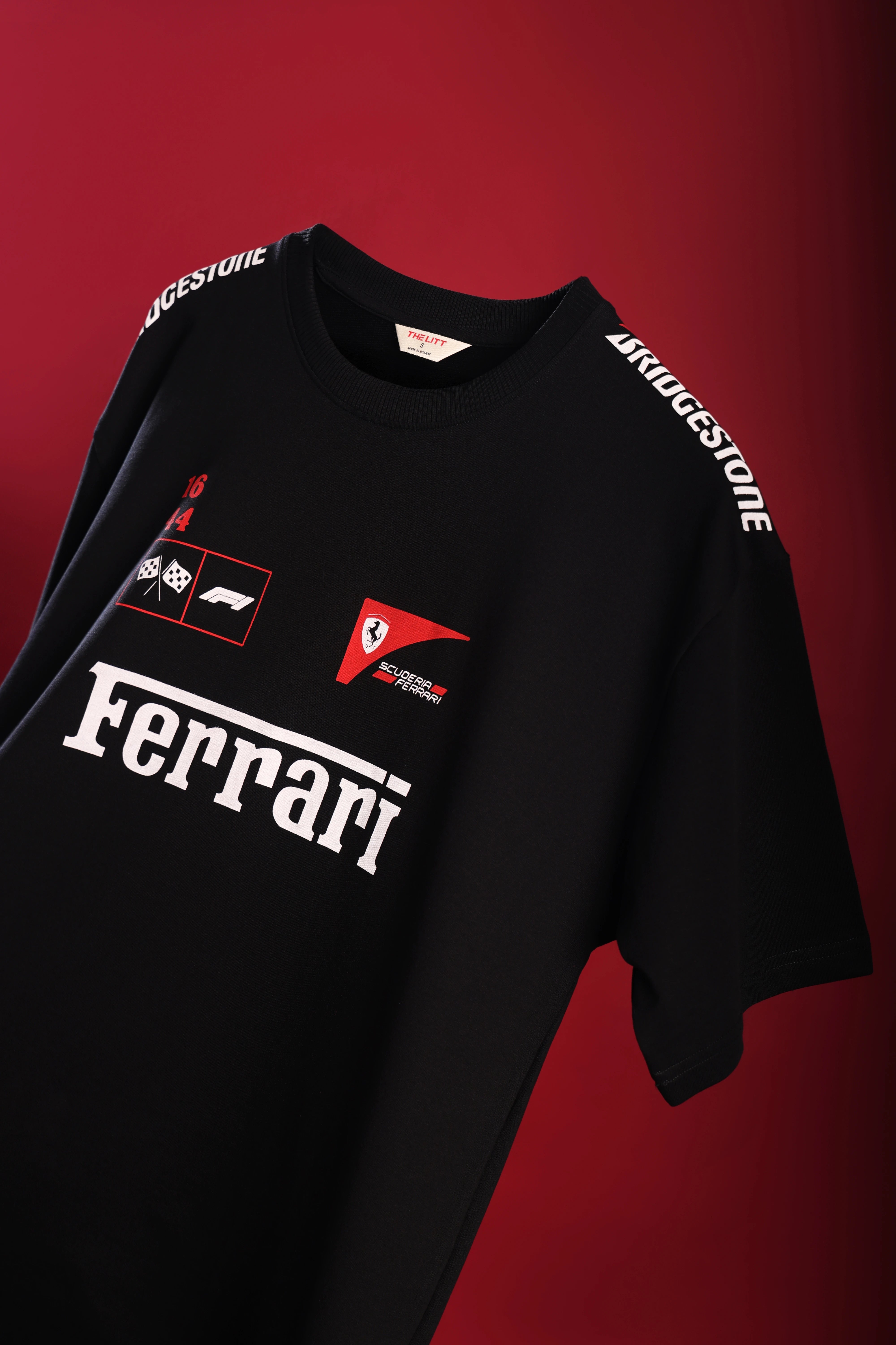 Men's Black Ferrari Oversized T-Shirt