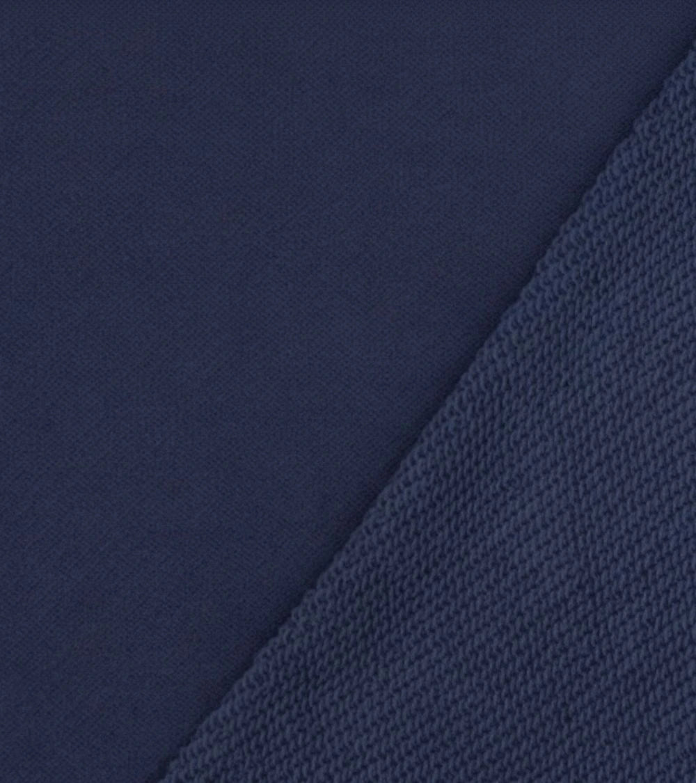 men oversized blue t-shirt fabric close look