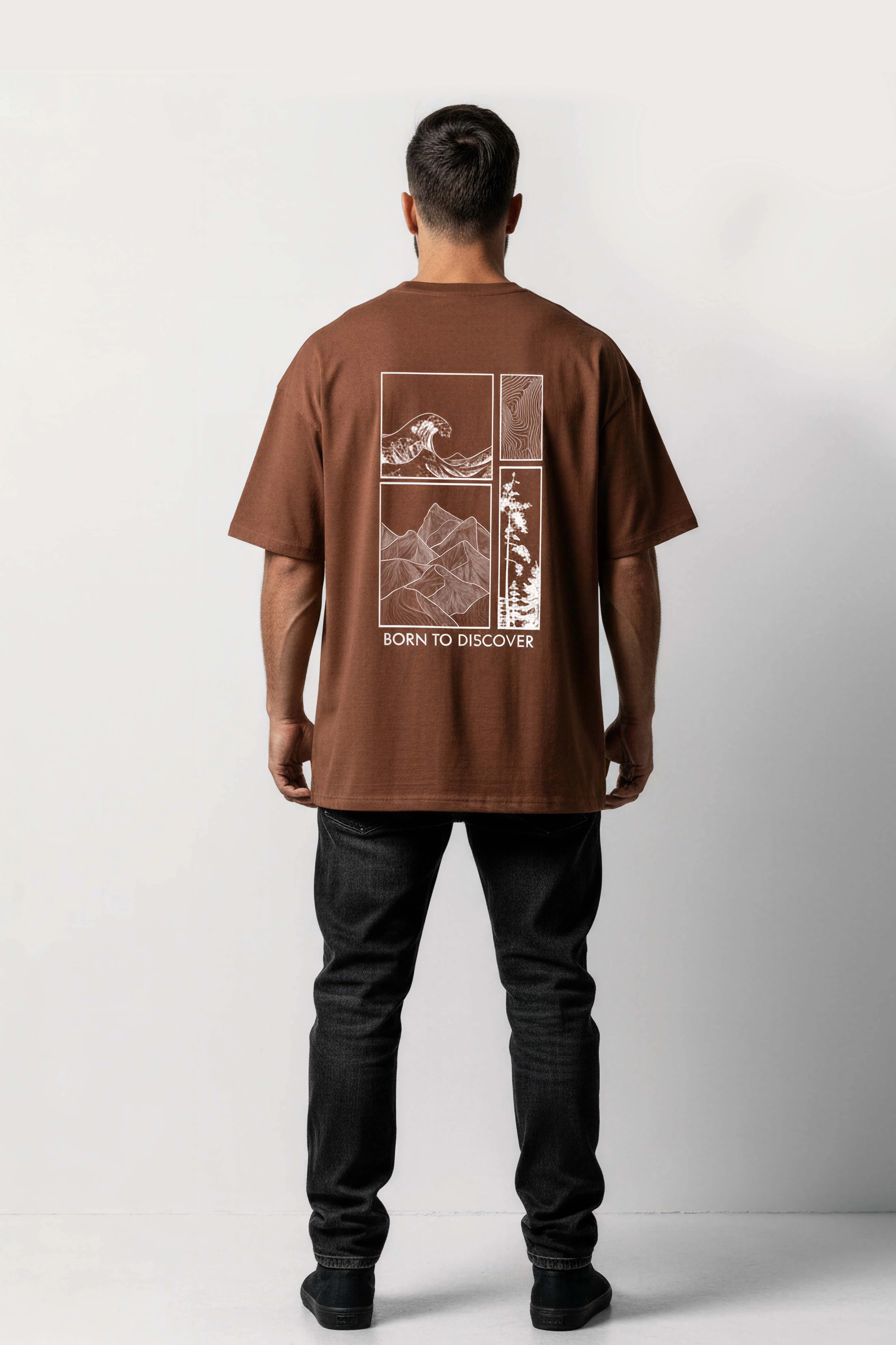 Oversized Brown T-Shirt – Born to Discover