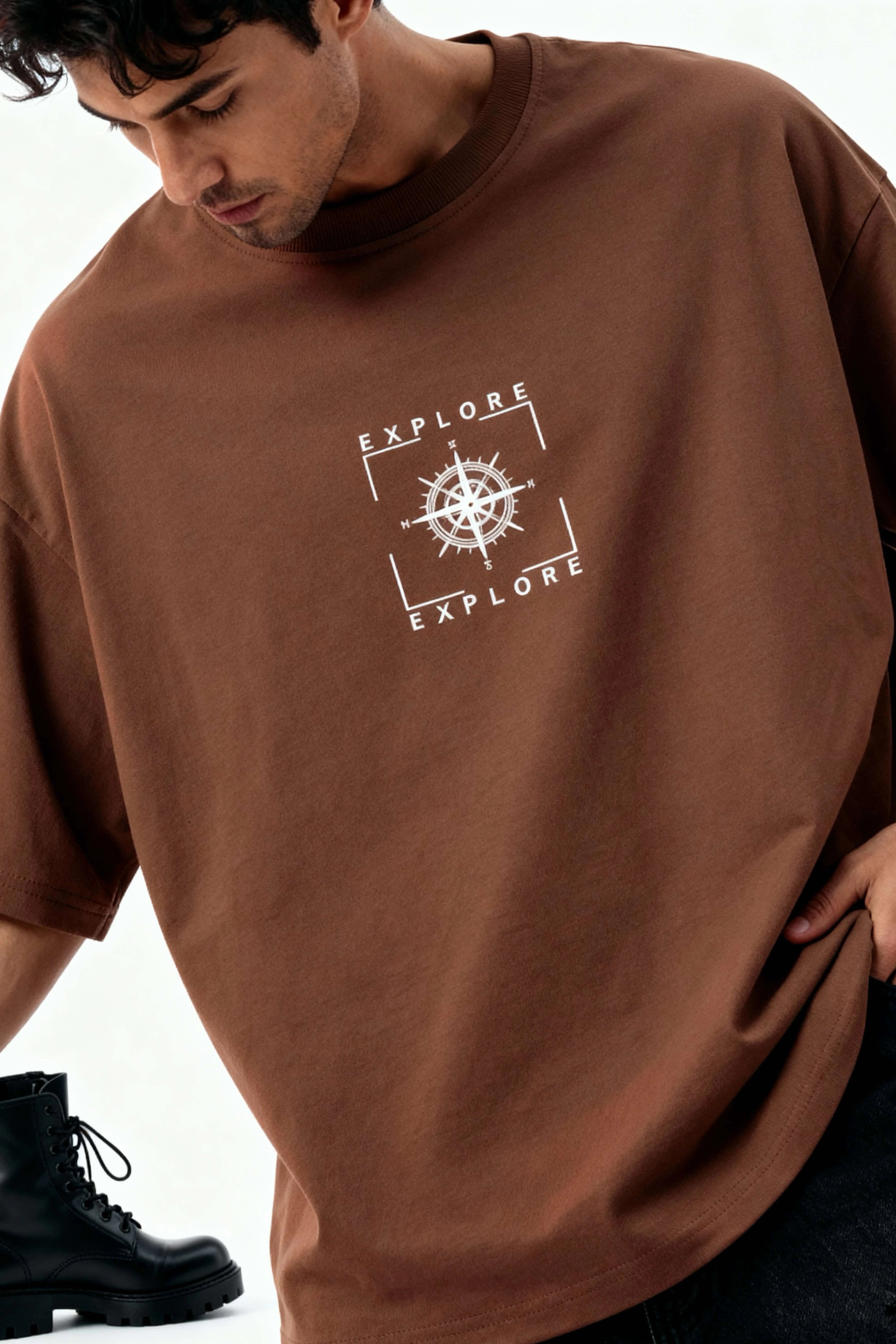 Oversized Brown T-Shirt – Explore