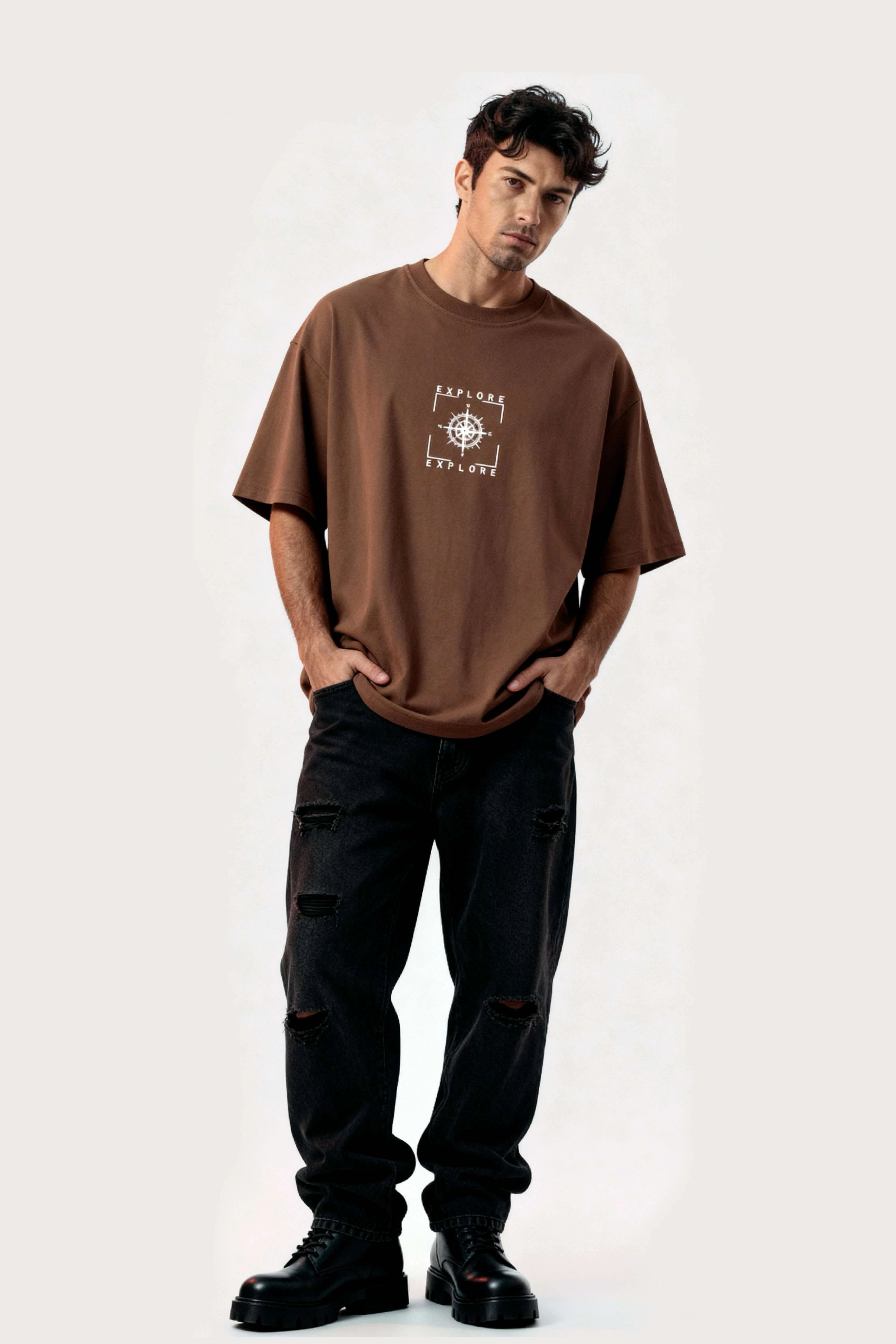 Oversized Brown T-Shirt – Explore