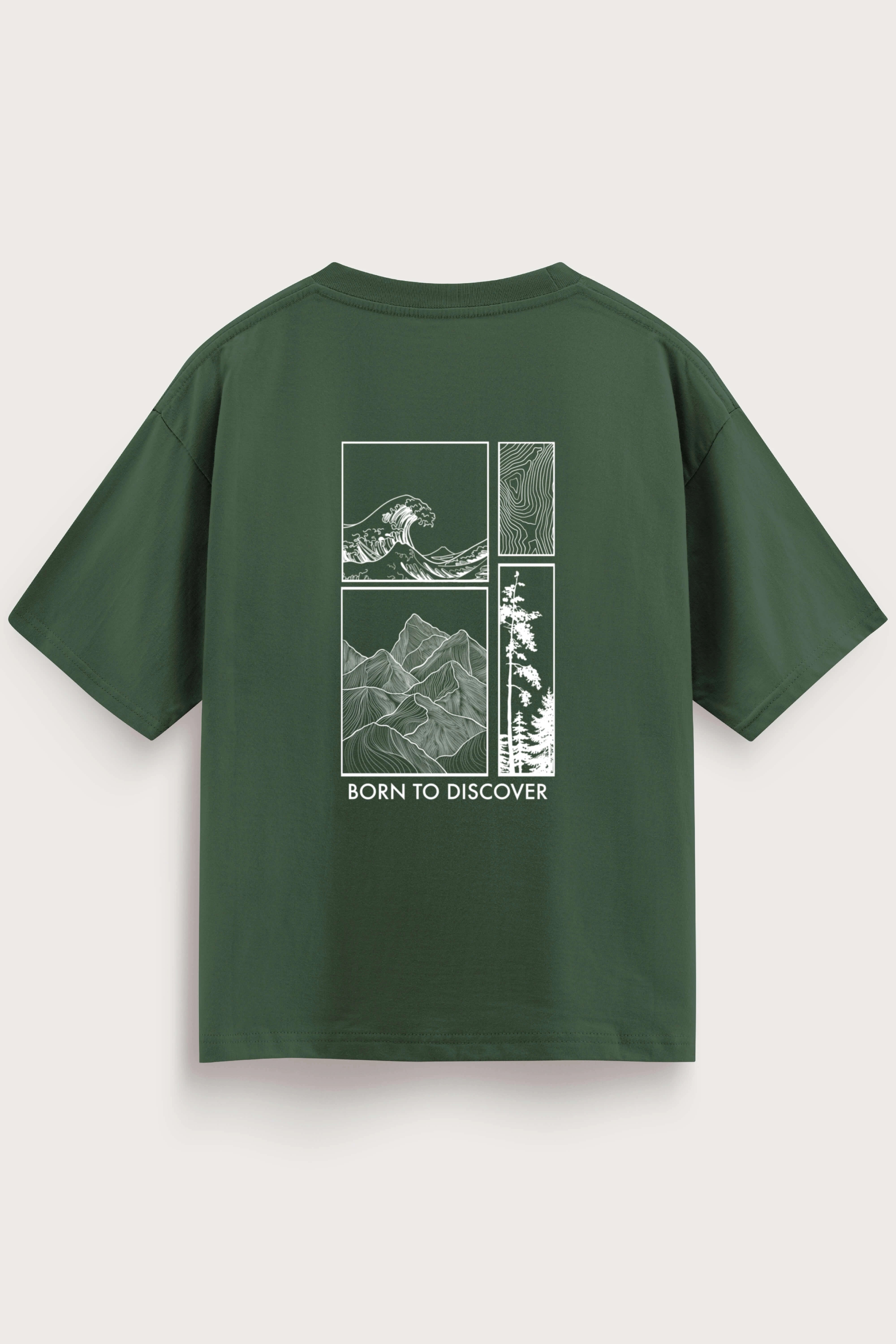 Oversized Green T-Shirt – Born to Discover