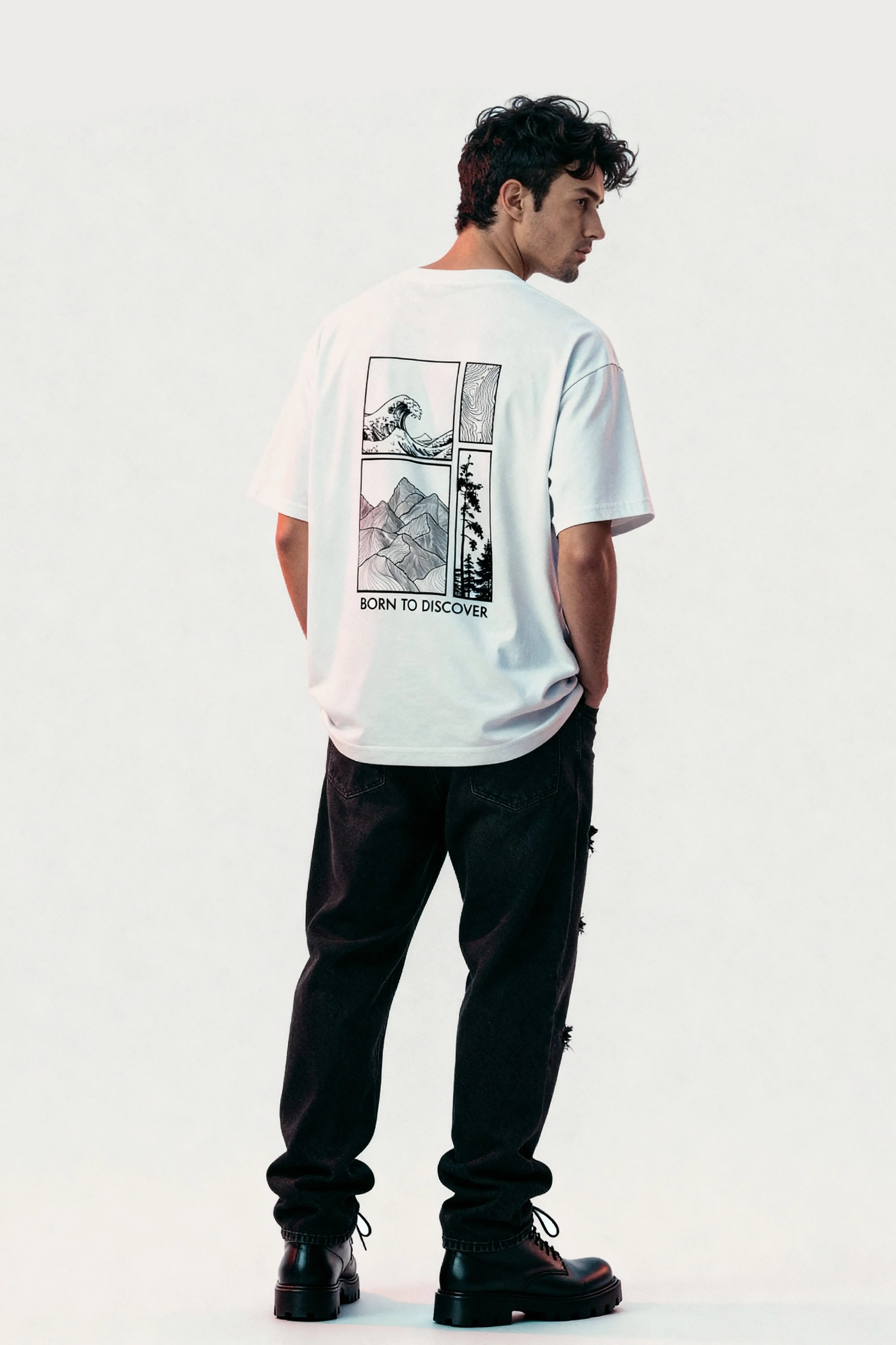 Oversized White T-Shirt – Born to Discover