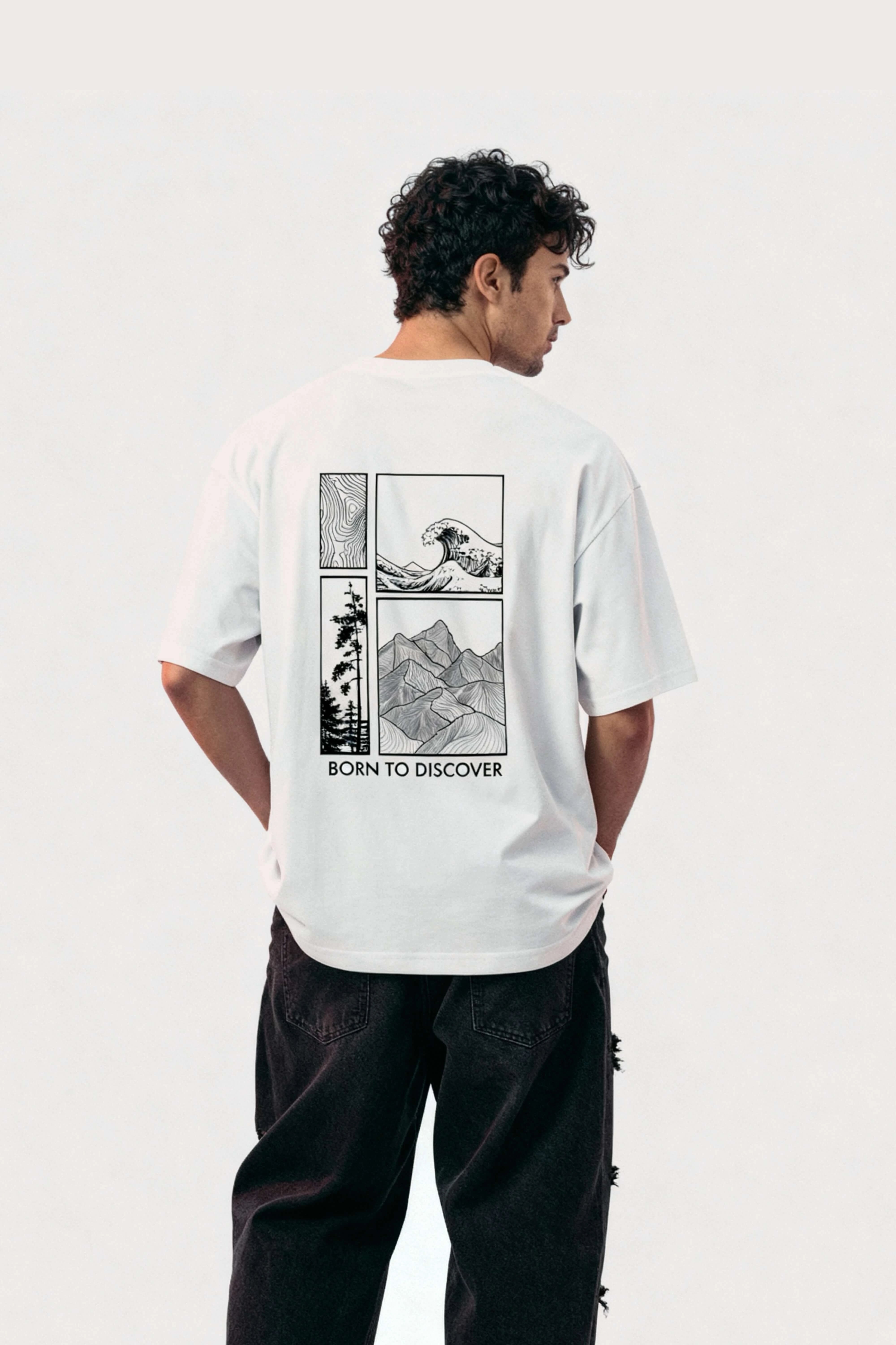 Oversized White T-Shirt – Born to Discover