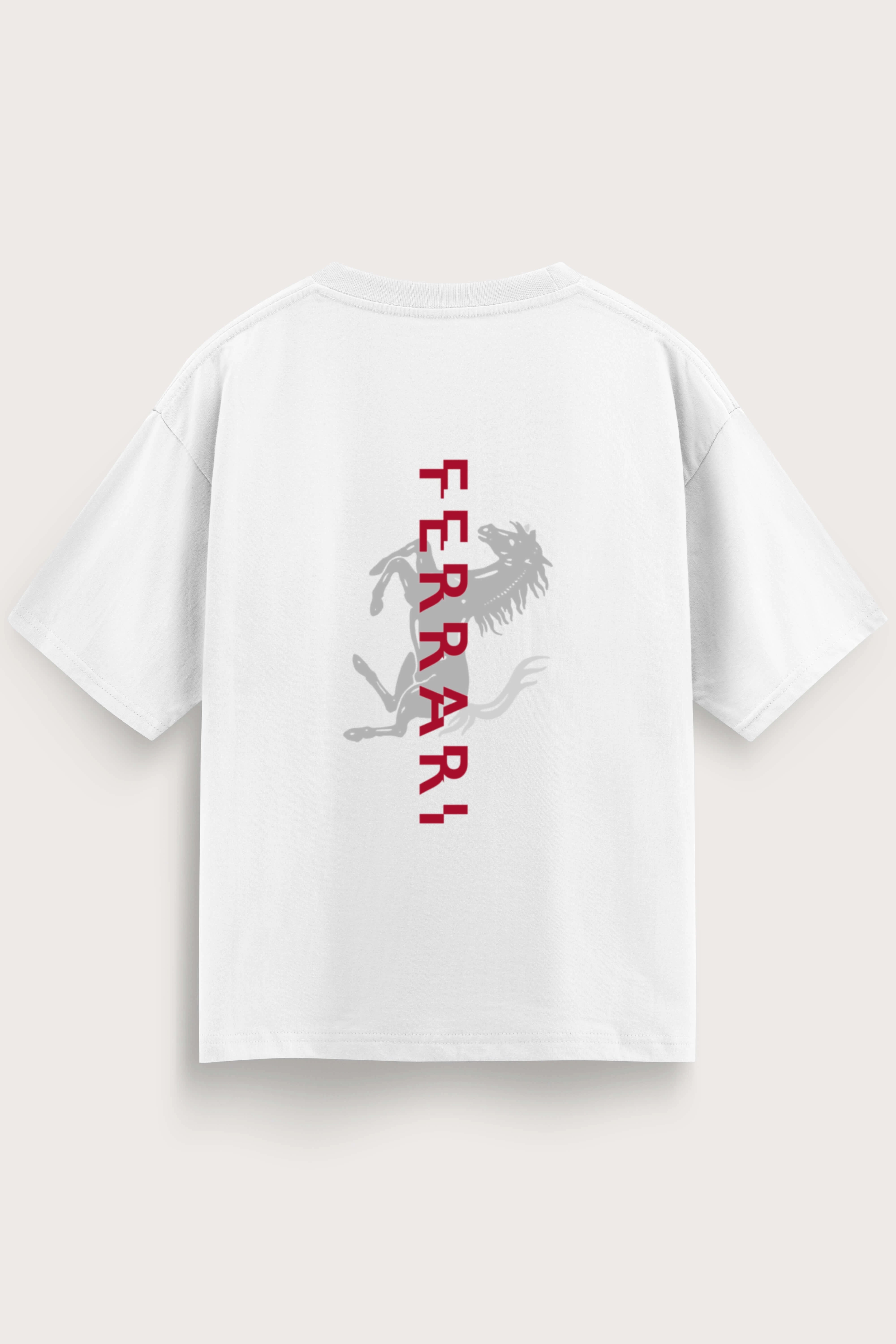 Oversized White T-Shirt – Ferrari