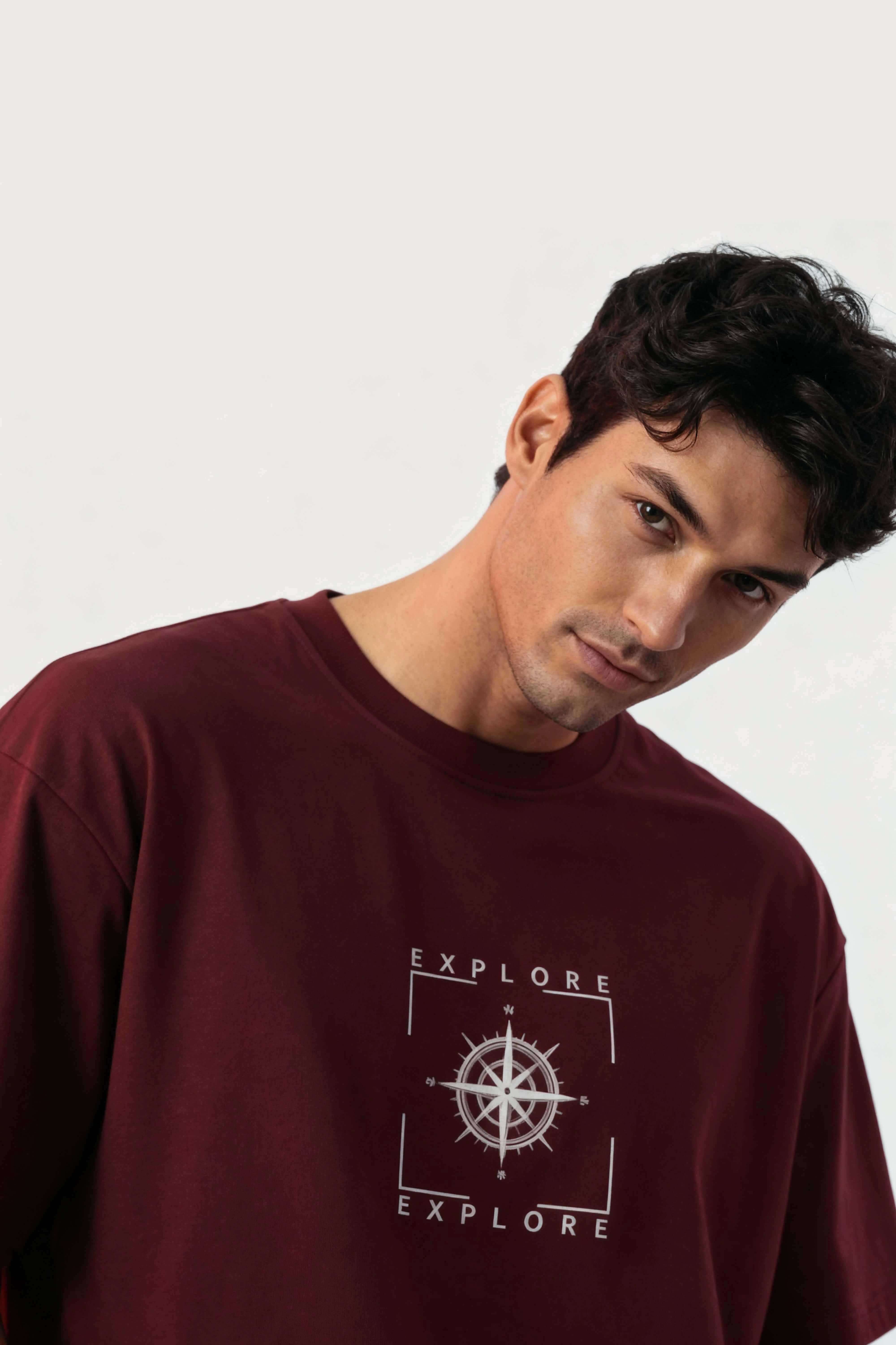 Oversized Wine T-Shirt – Explore