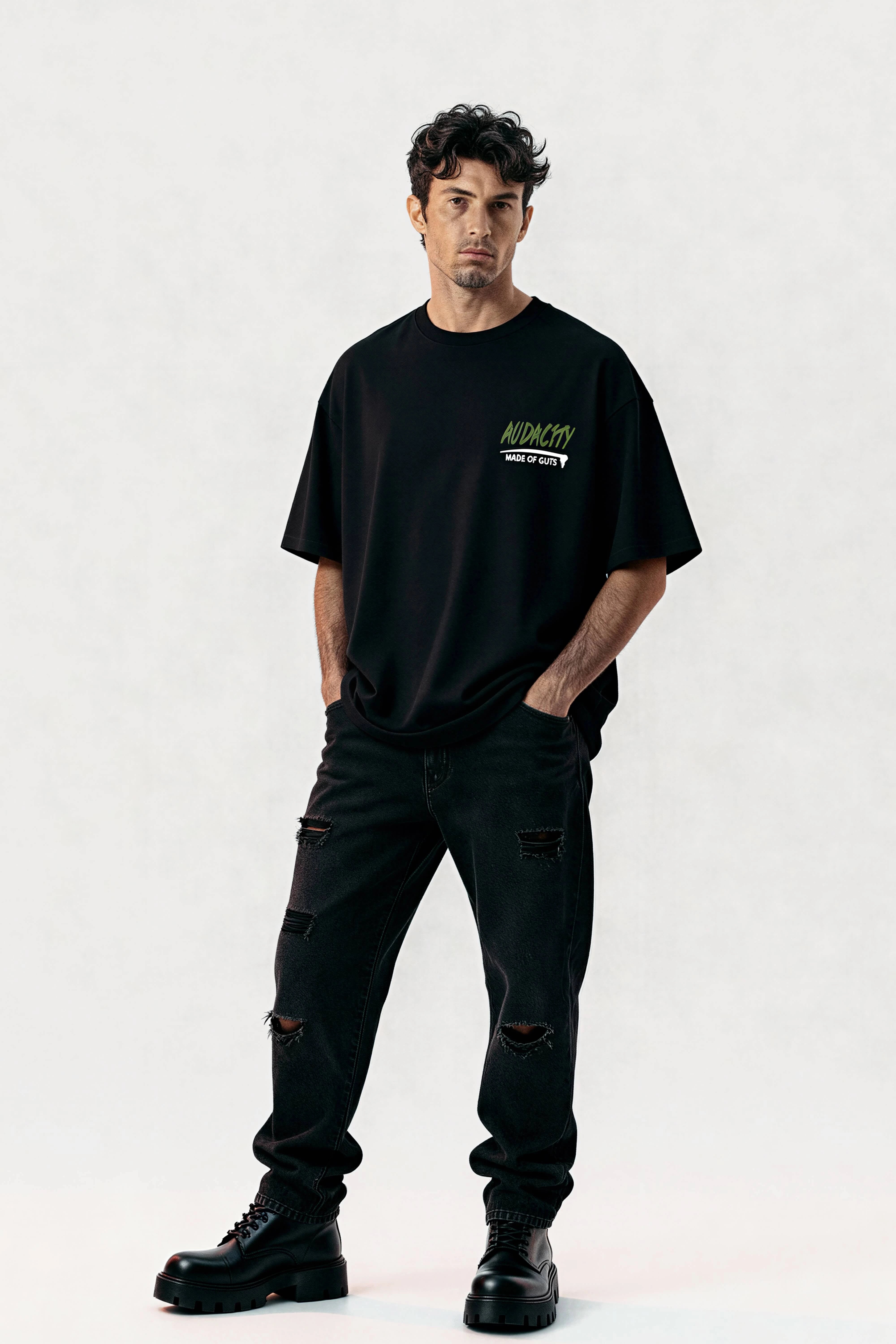 Relaxed Fit Audacity Black T-Shirt for Men