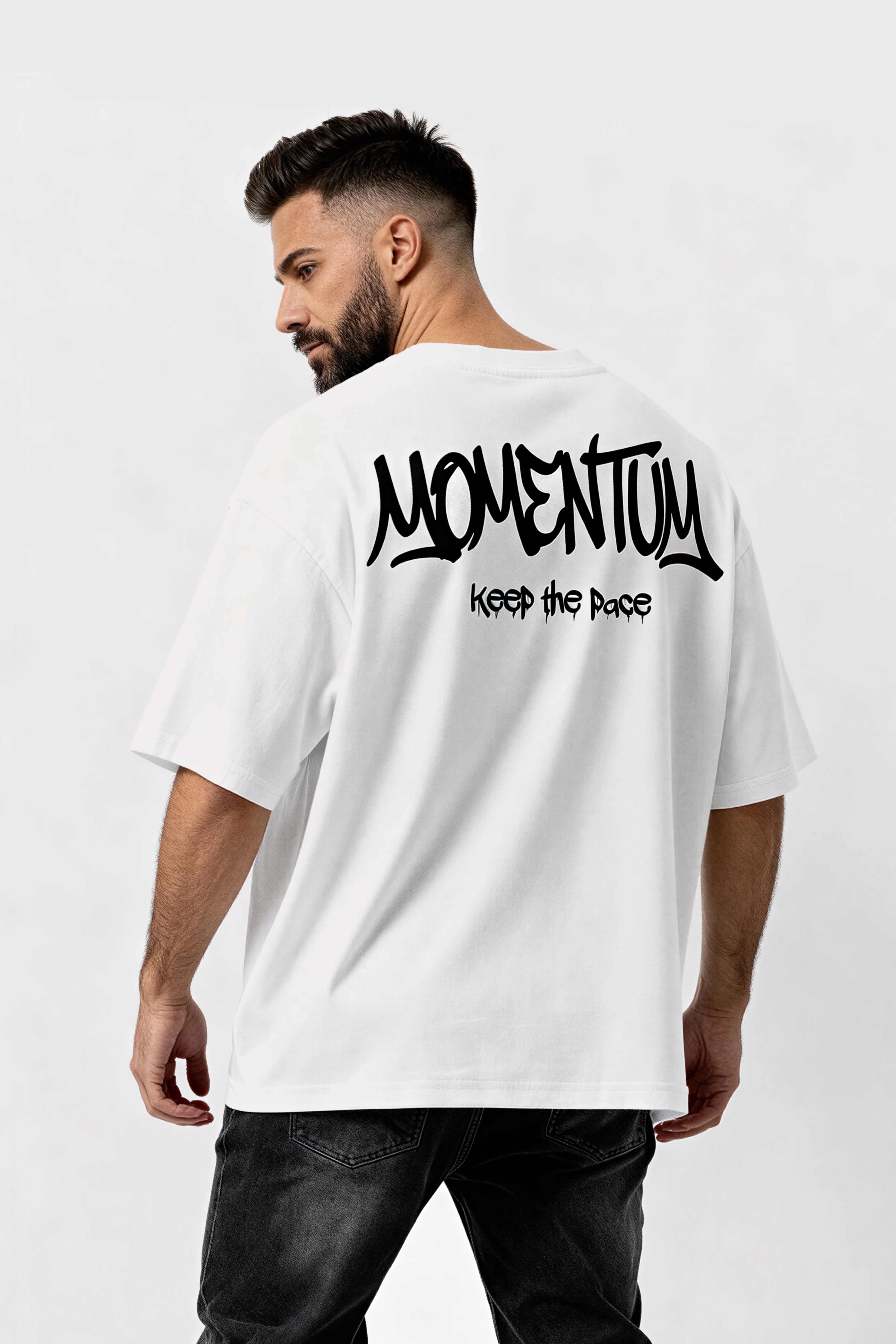 Relaxed Fit Momentum White T‑Shirt for Men