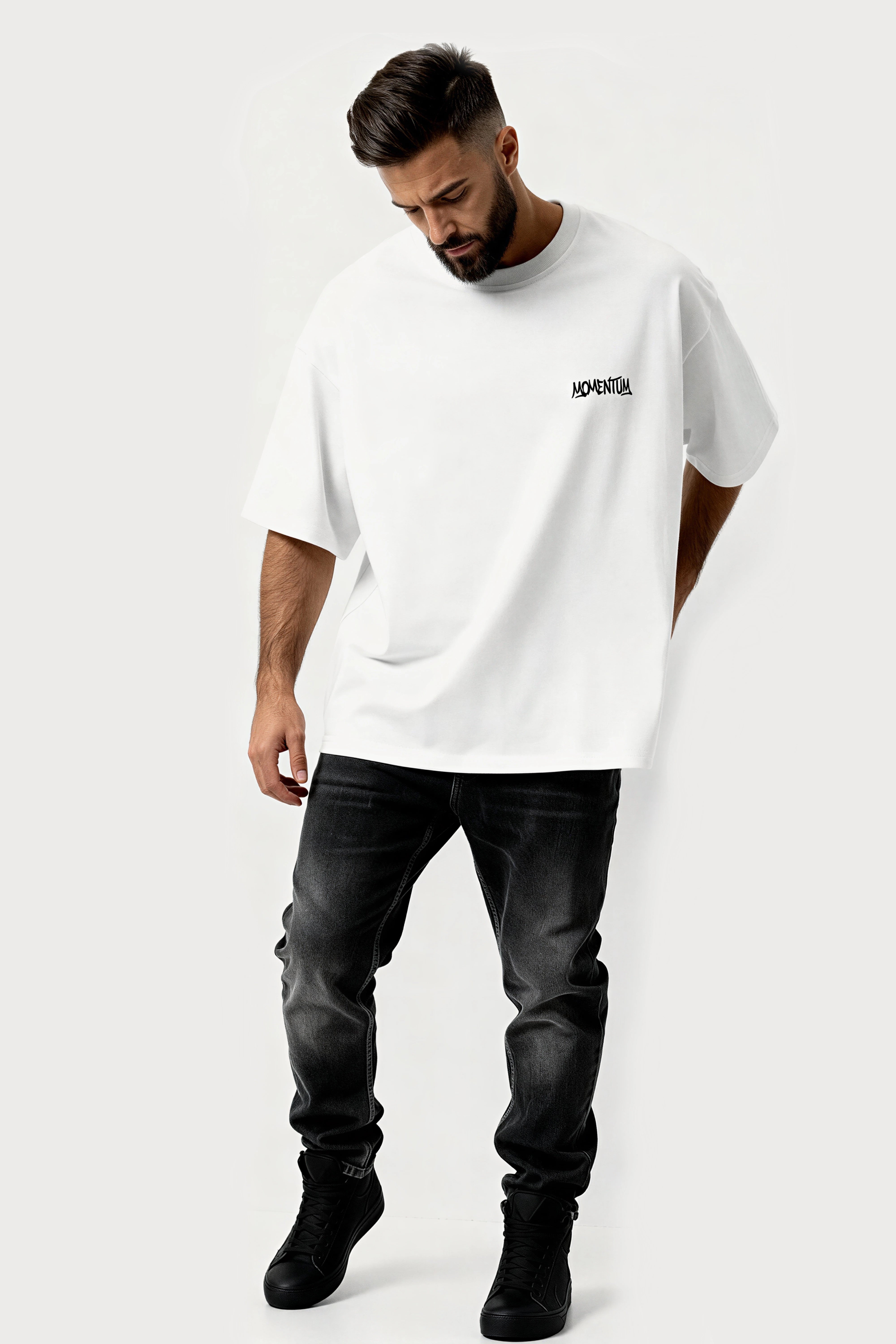 Relaxed Fit Momentum White T‑Shirt for Men