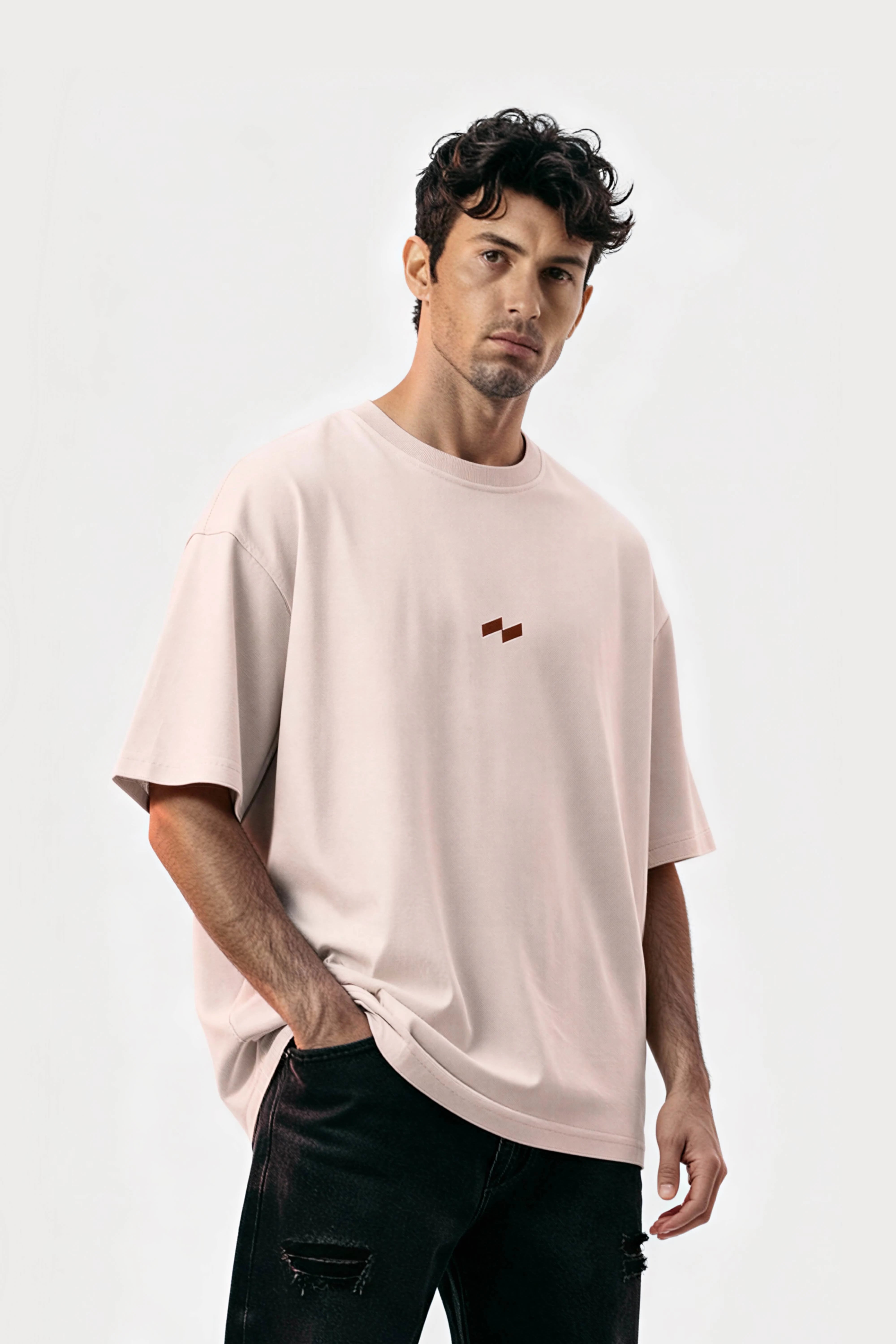 Relaxed fit beige t-shirt – null