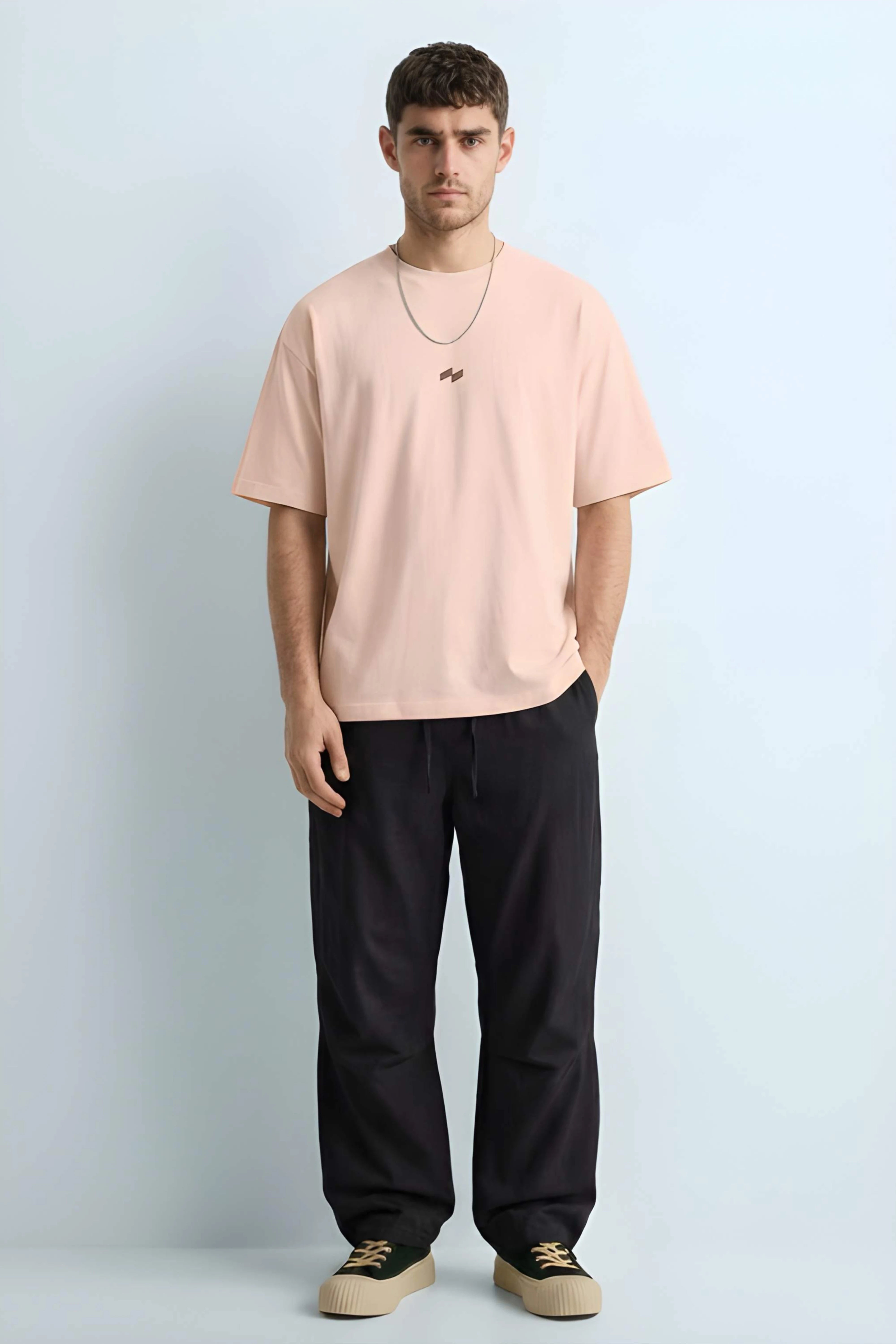Relaxed Fit Null Beige T-Shirt for Men