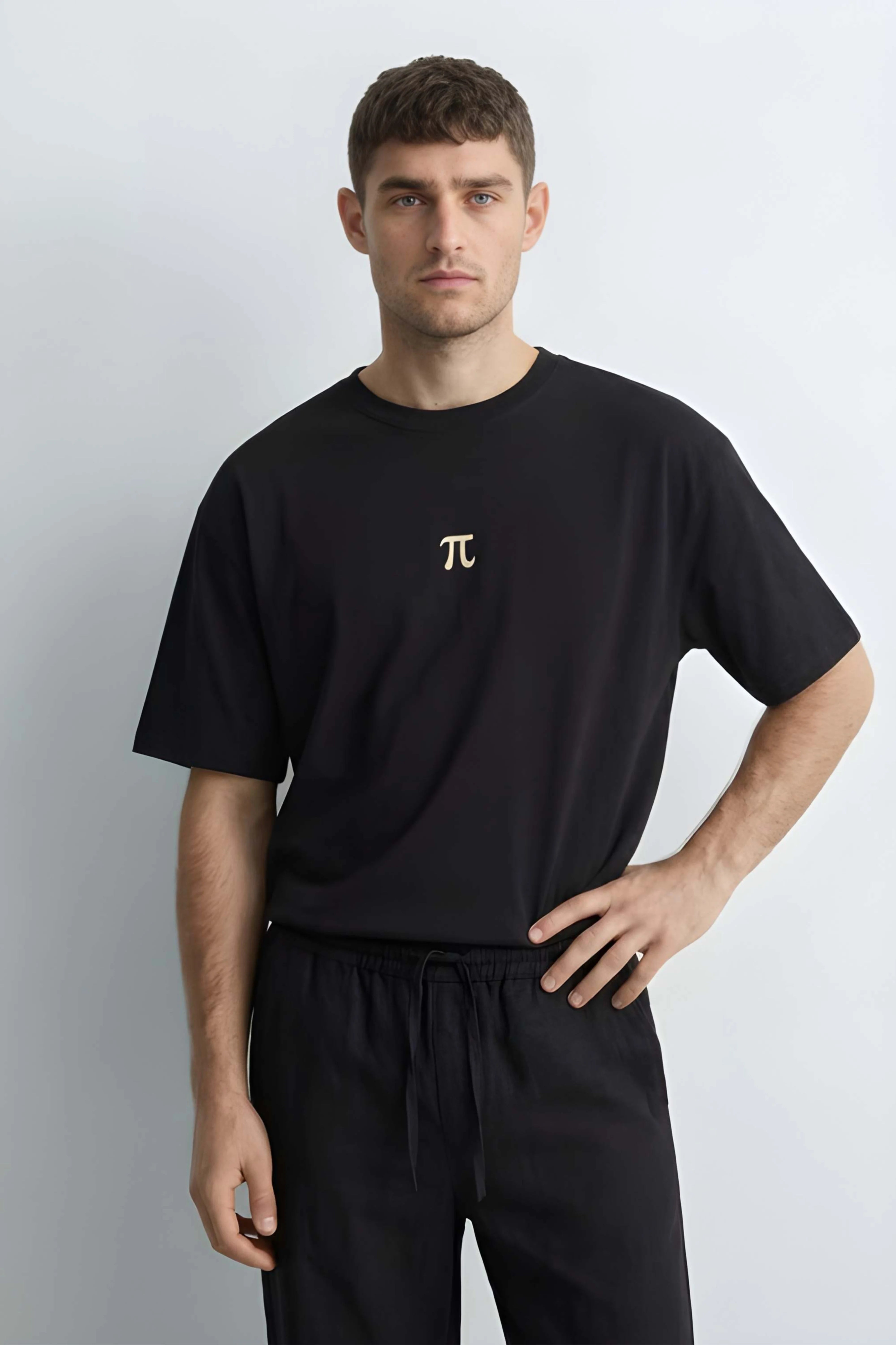 Relaxed Fit Pie Black T‑Shirt for Men