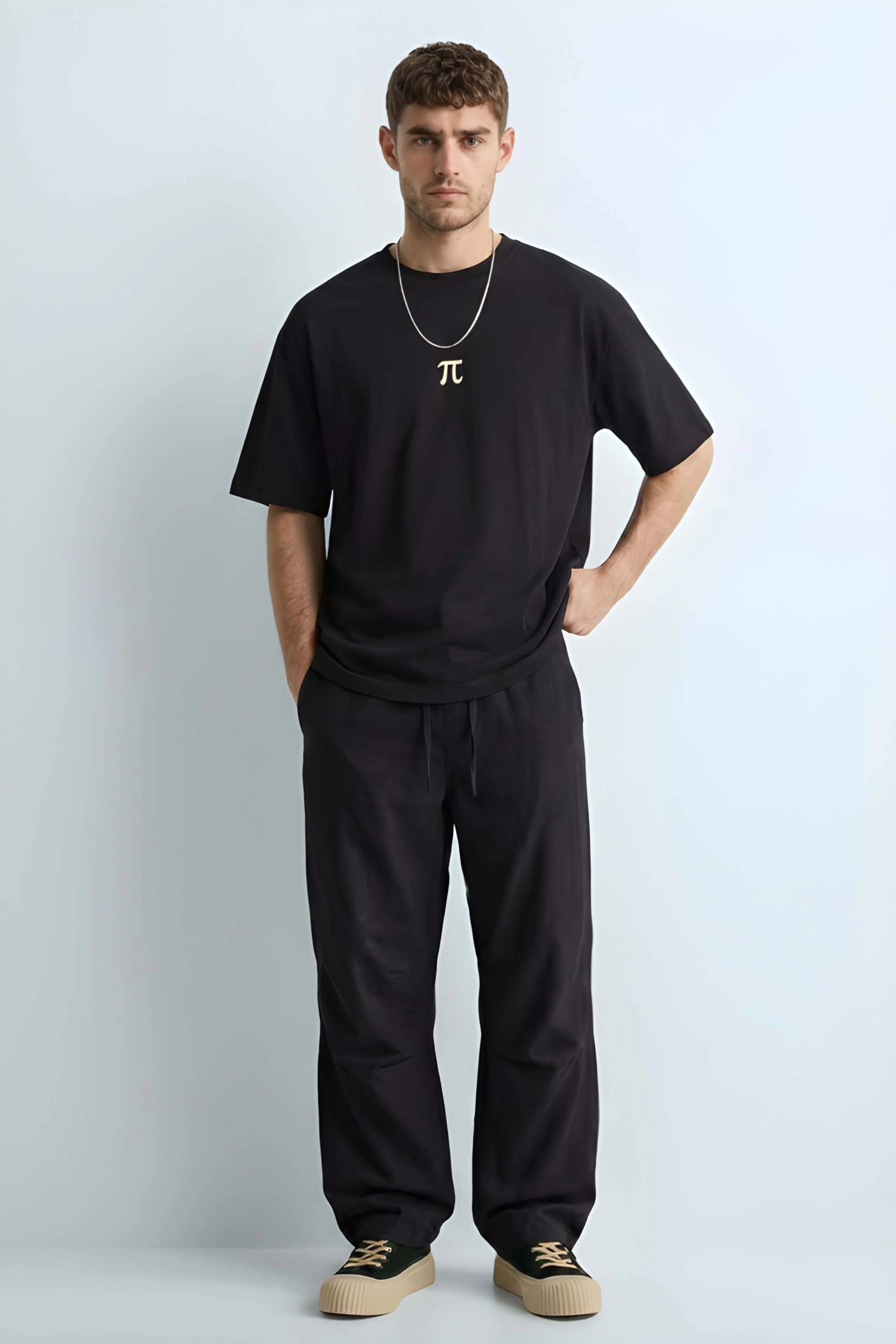 Relaxed Fit Pie Black T‑Shirt for Men