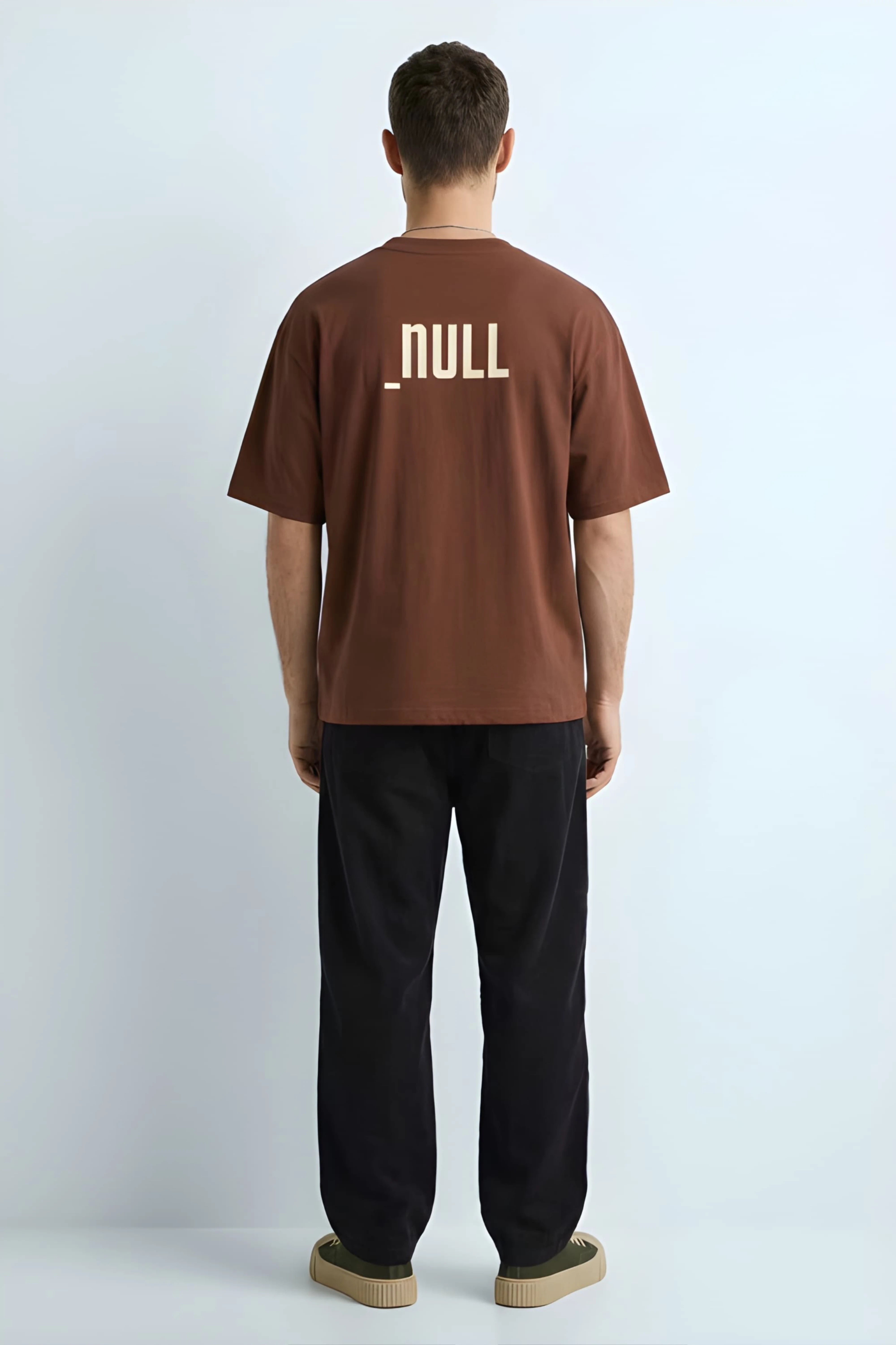 Relaxed Fit Null Brown T-Shirt for Men