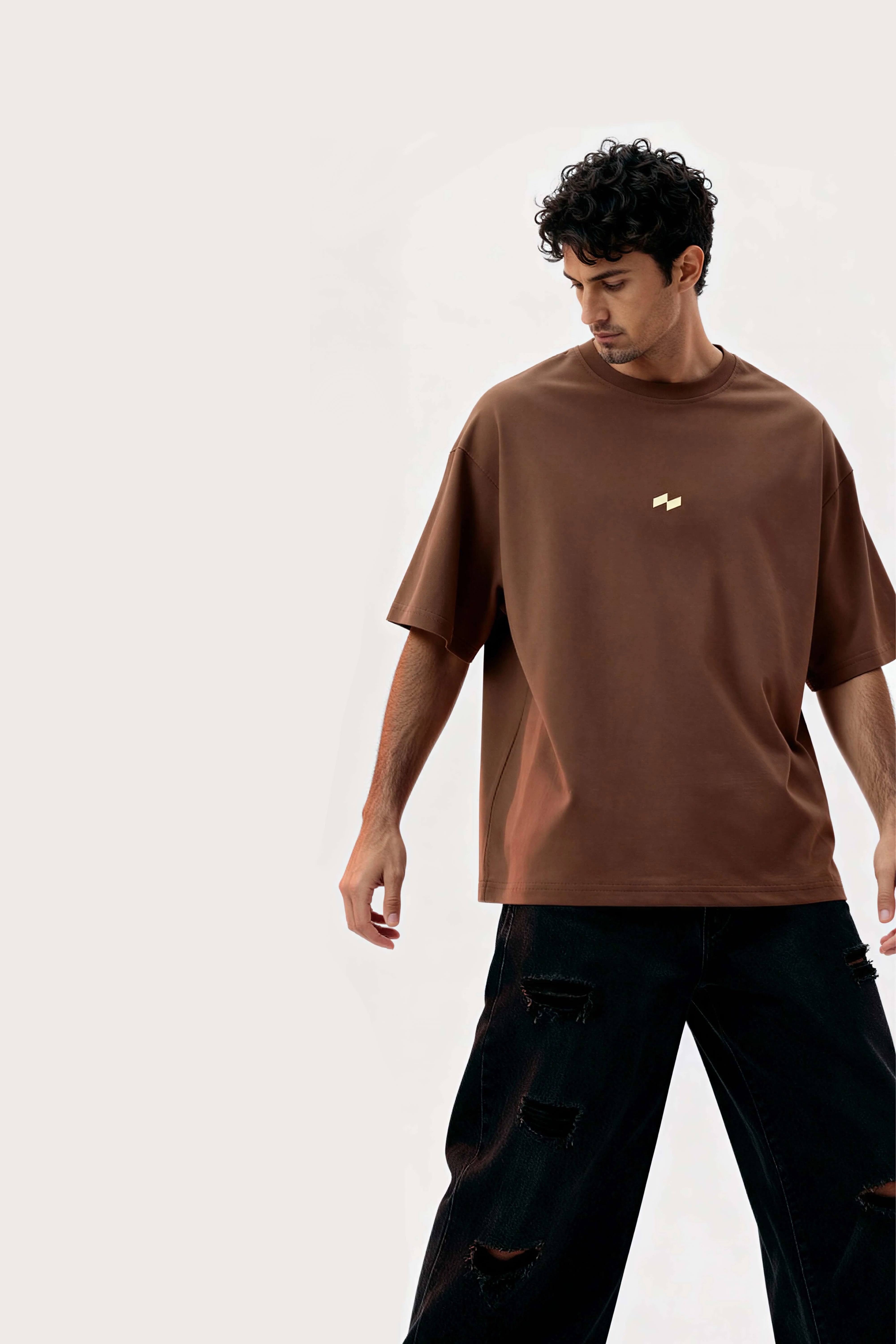 Relaxed fit brown t-shirt – null