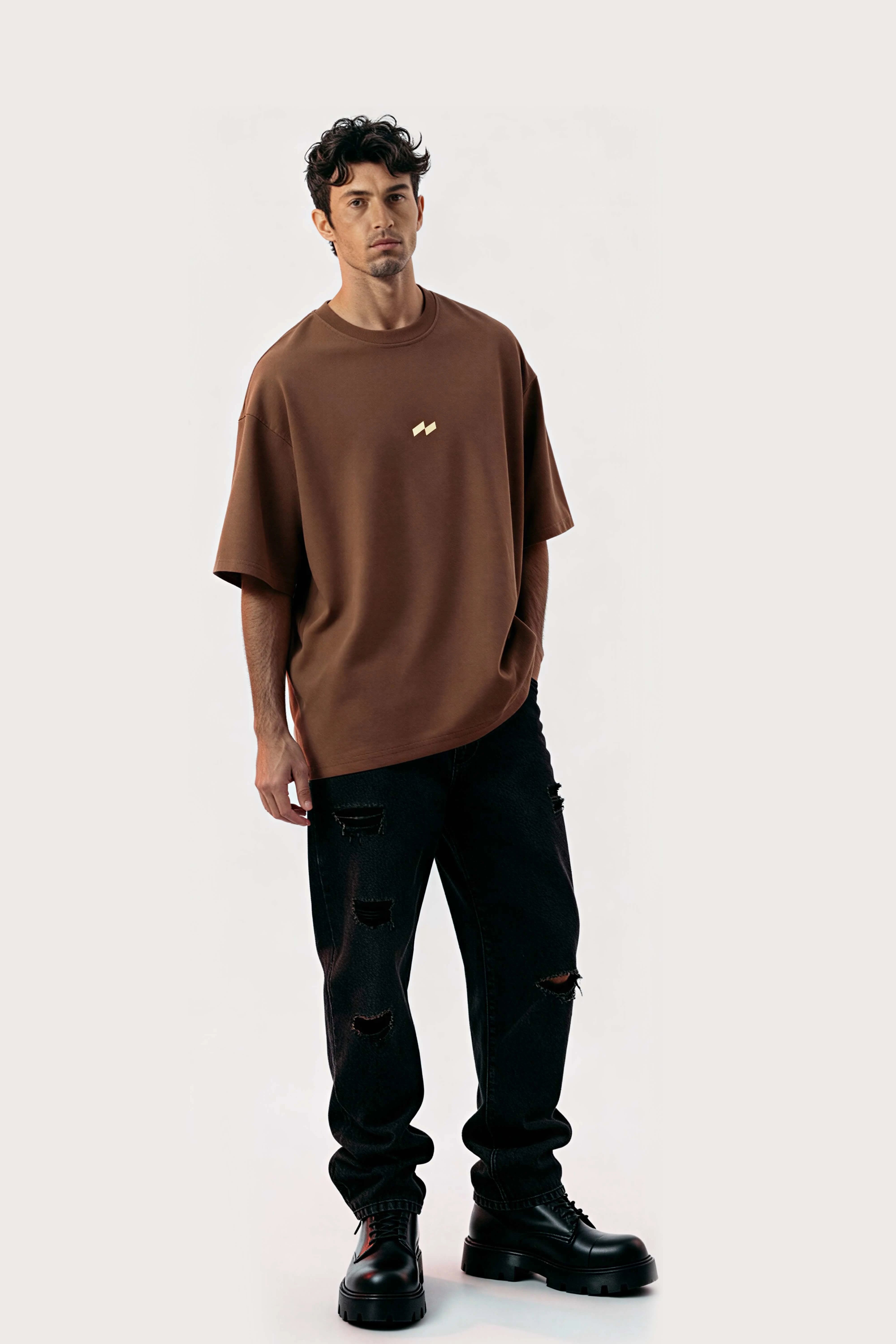 Relaxed fit brown t-shirt – null