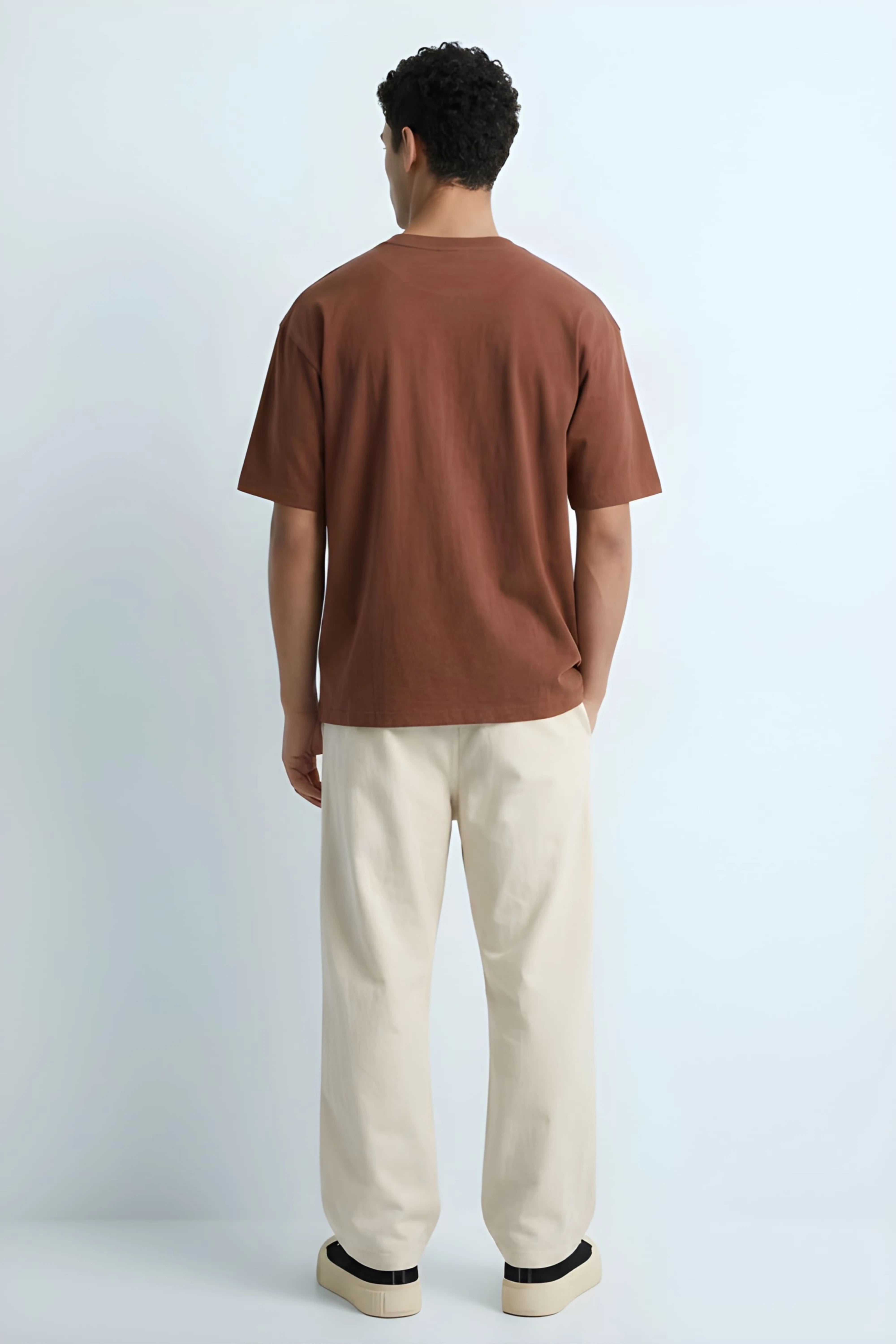 Relaxed Fit Pie Brown T‑Shirt for Men