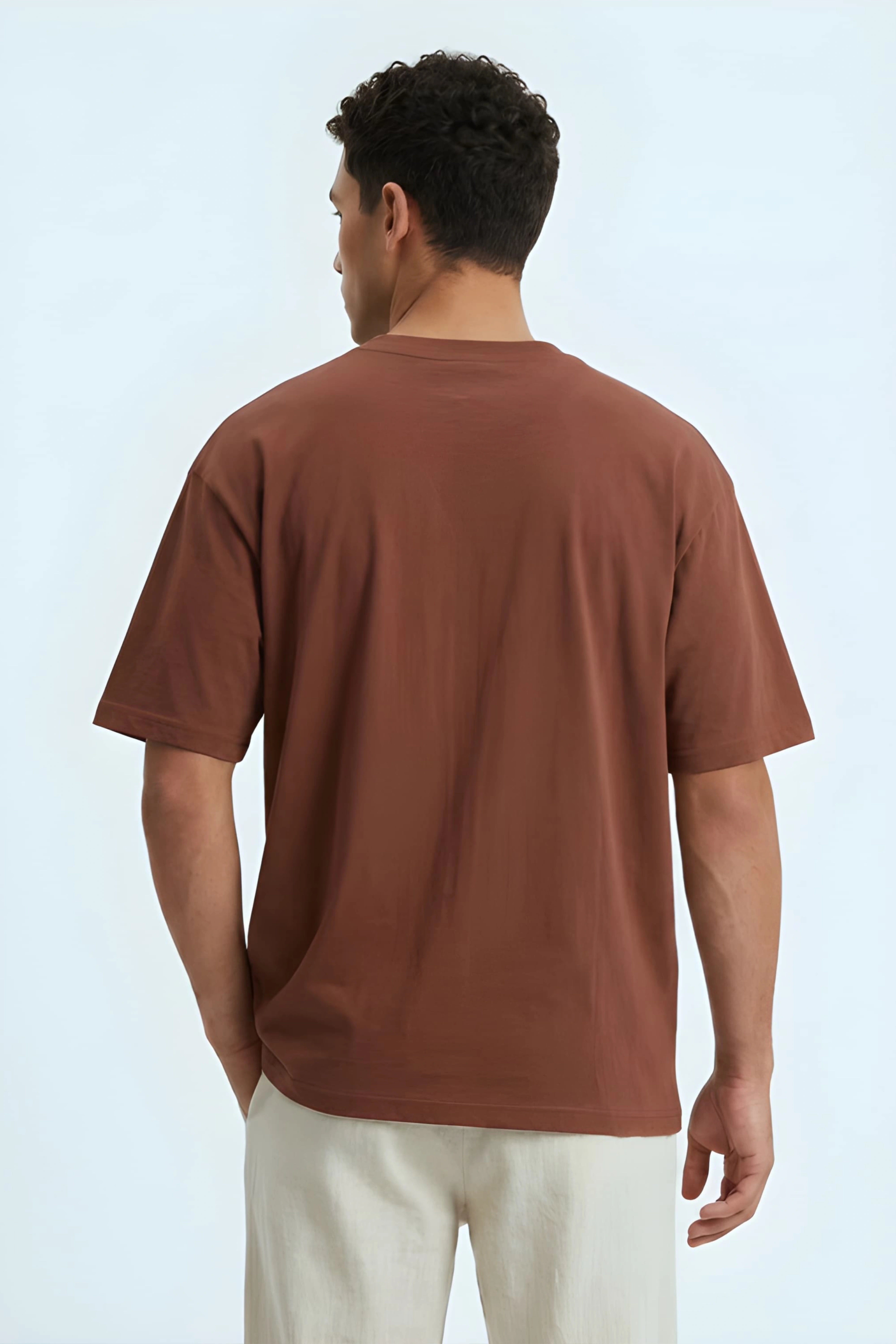 Relaxed Fit Pie Brown T‑Shirt for Men
