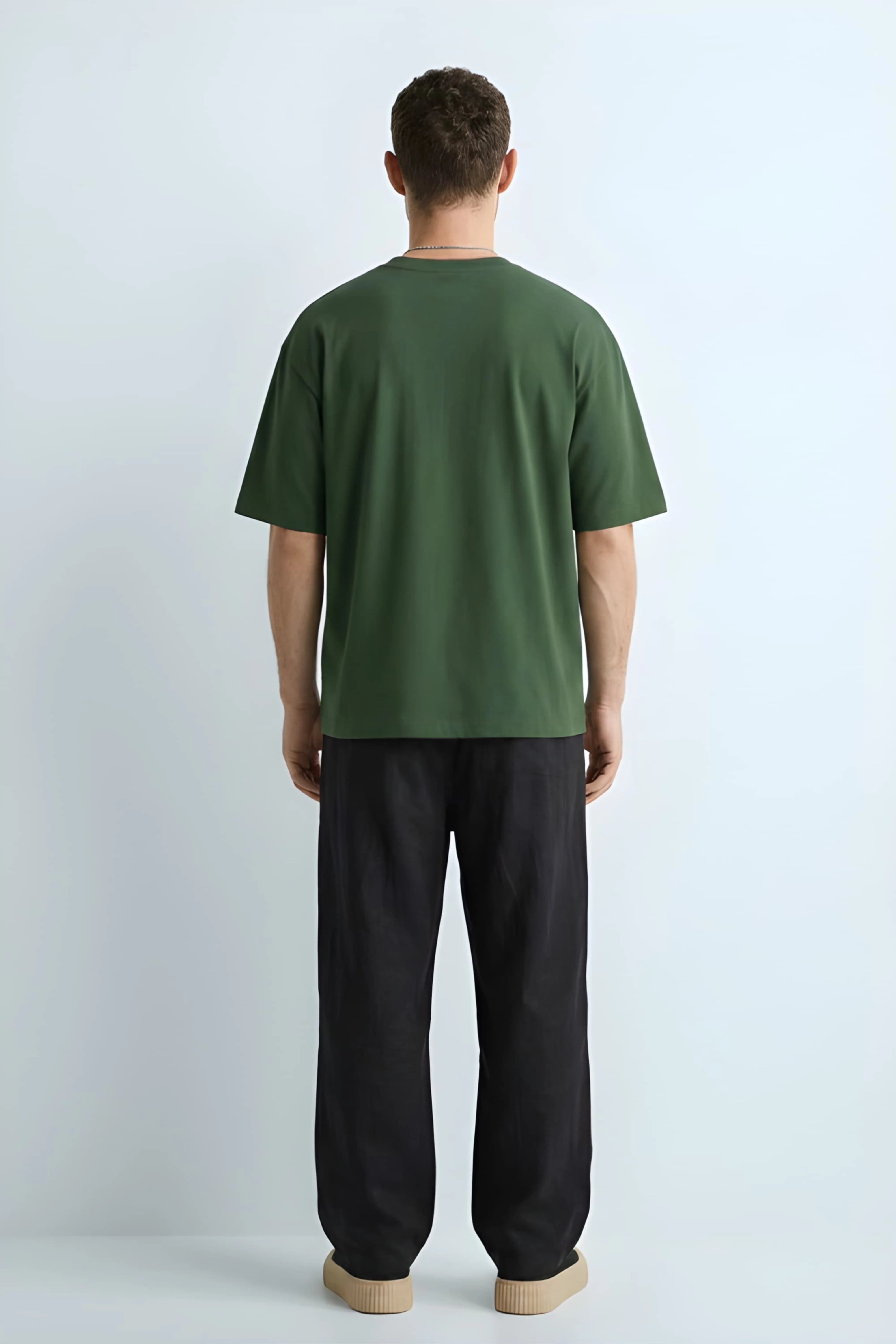 Relaxed Fit 0 Green T‑Shirt for Men